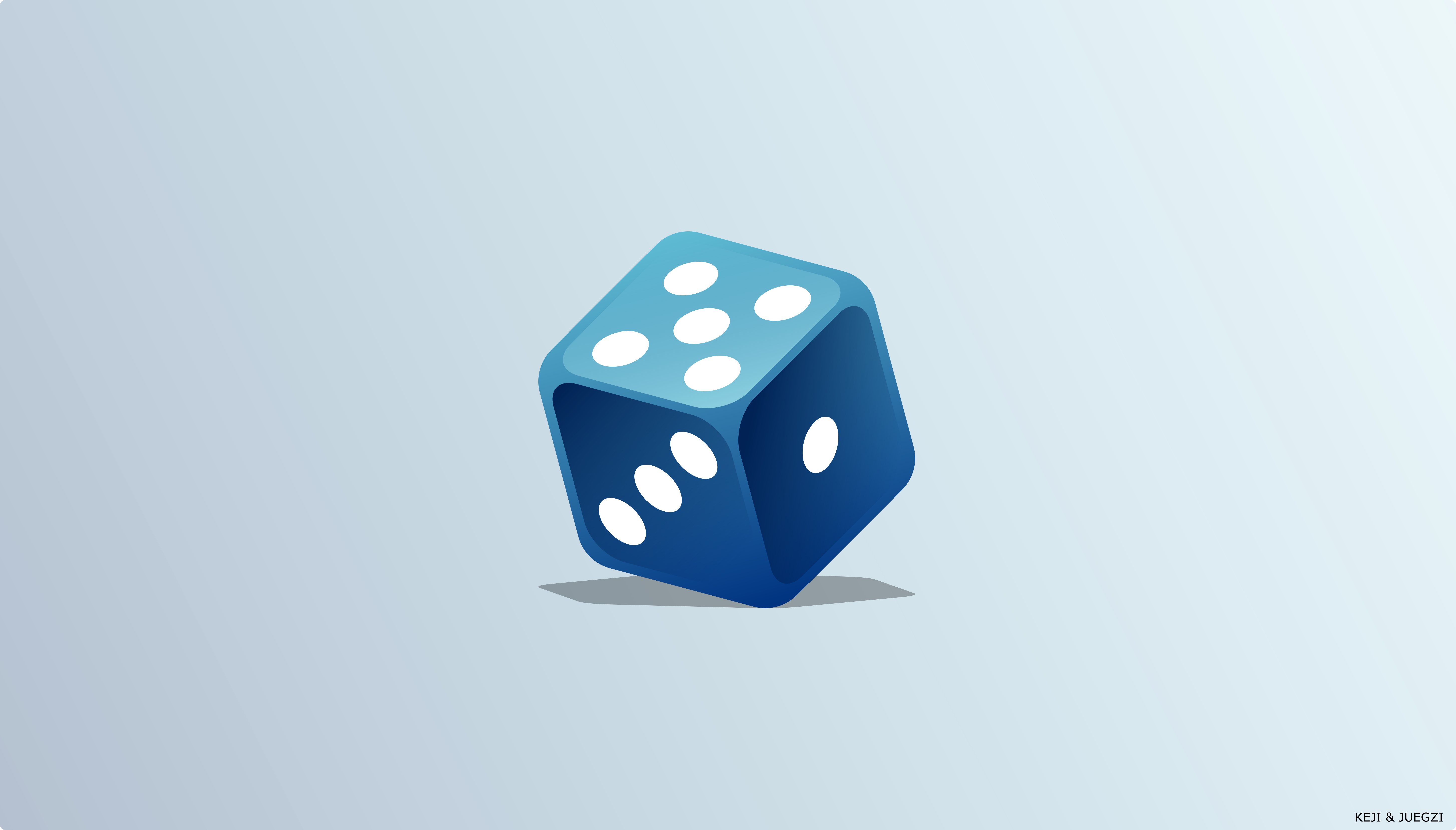 Blue Dice with 5 and 4 dots HD Wallpaper