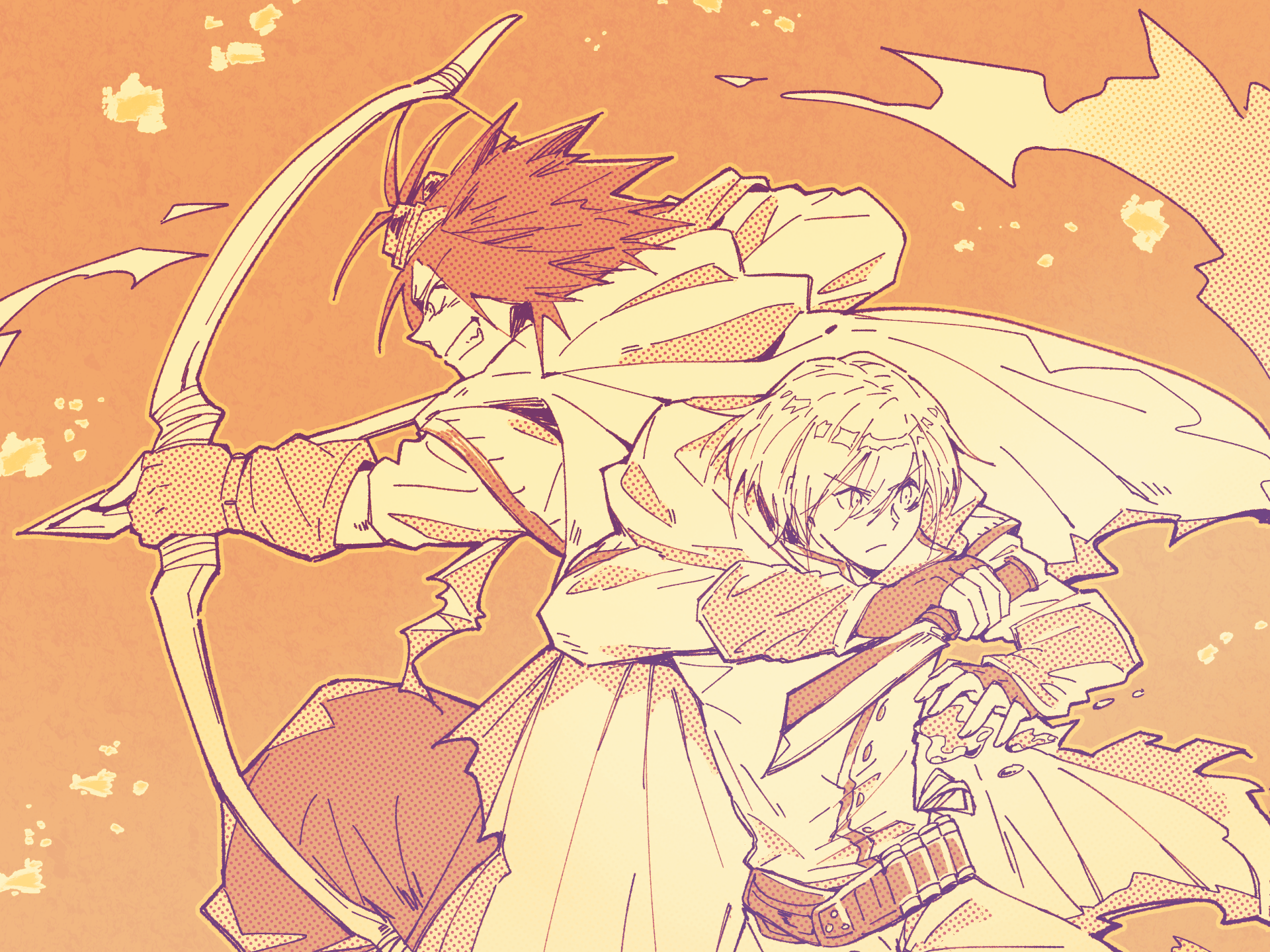 Bisco Akaboshi and Milo Nekoyanagi from Sabikui Bisco HD Wallpaper