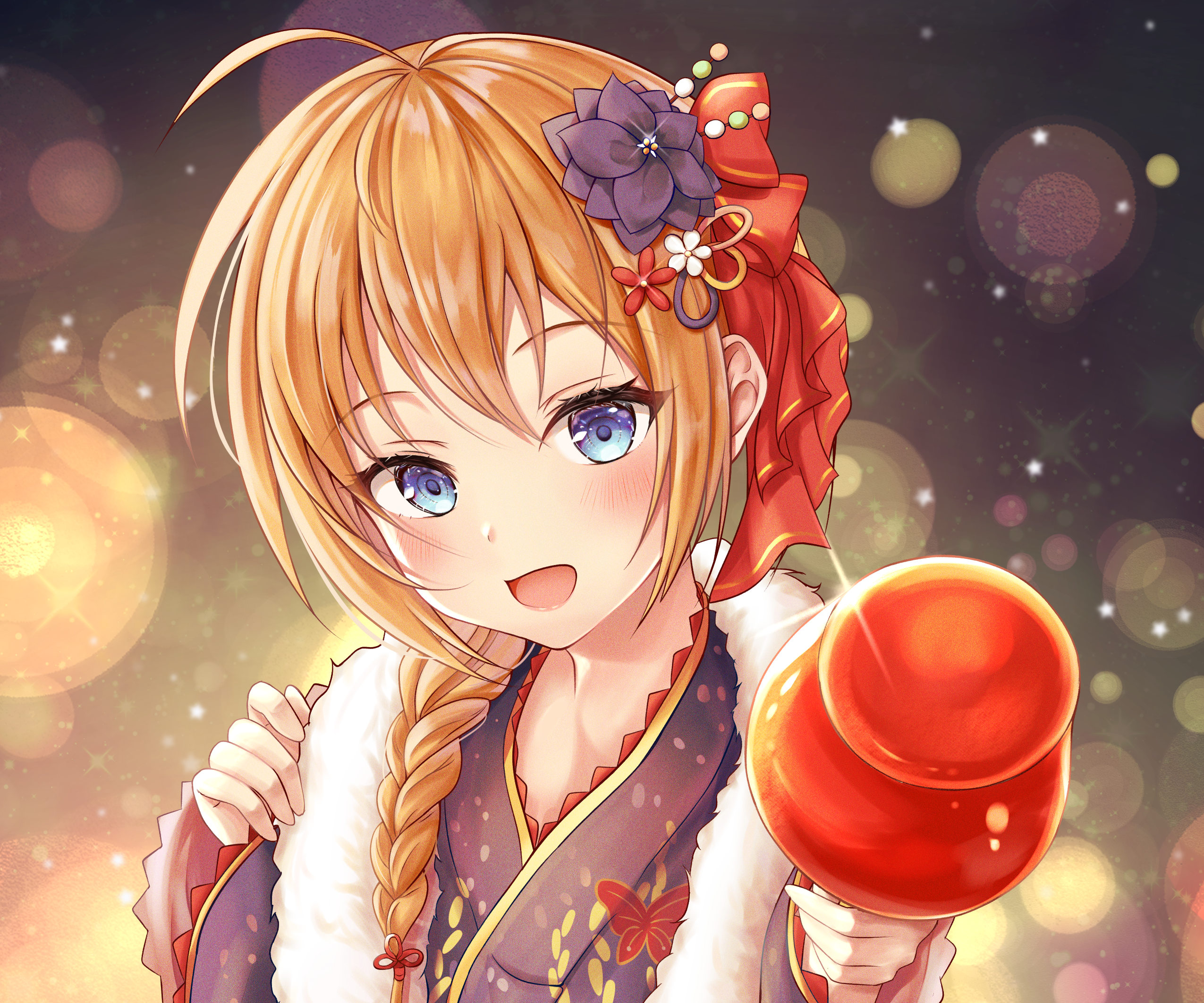 Pecorine from Princess Connect! Re:Dive holding a candy apple HD Wallpaper