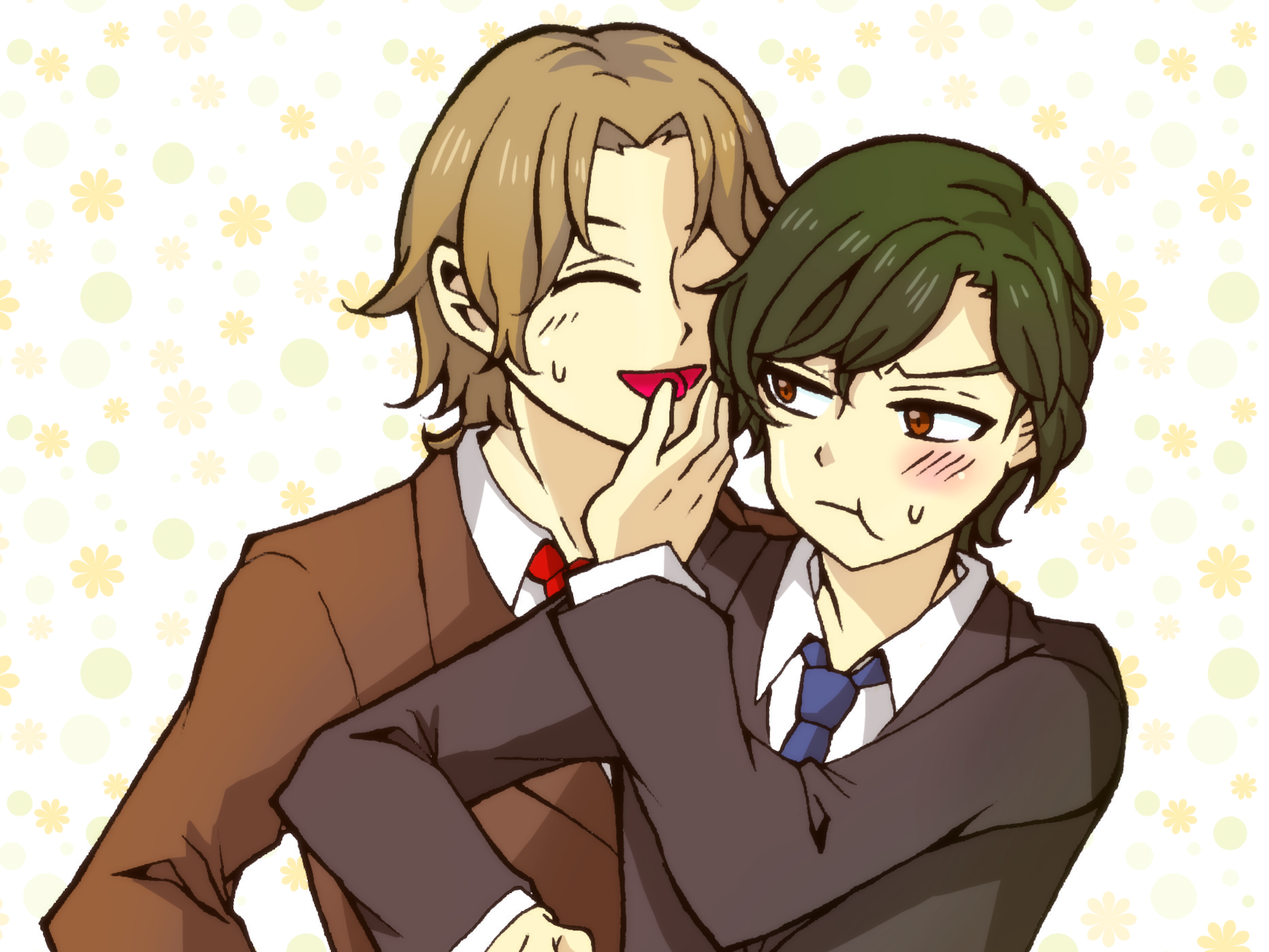 Two men in suits whispering secrets HD Wallpaper
