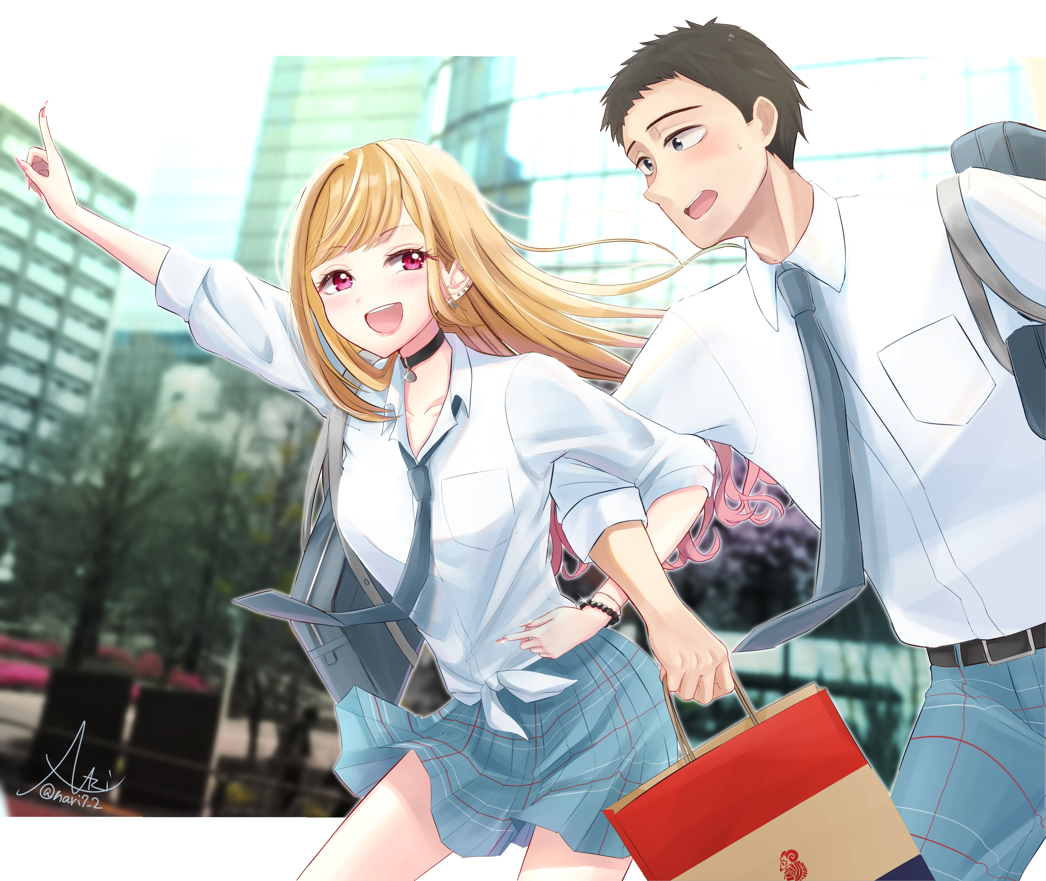 Marin Kitagawa and Wakana Gojo from My Dress-Up Darling HD Wallpaper