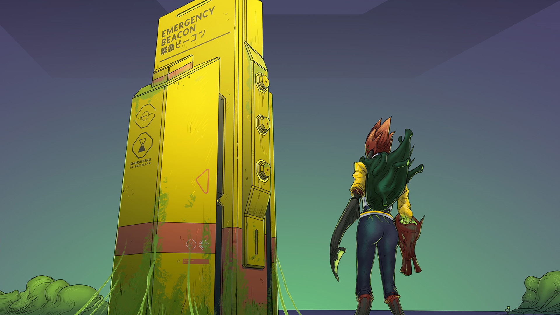 Emergency Beacon and a character HD Wallpaper