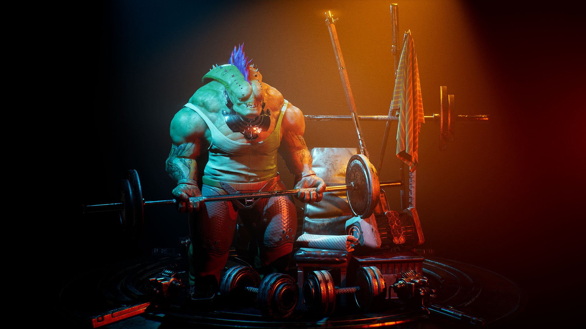 Hammerhand lifting weights in a gym HD Wallpaper