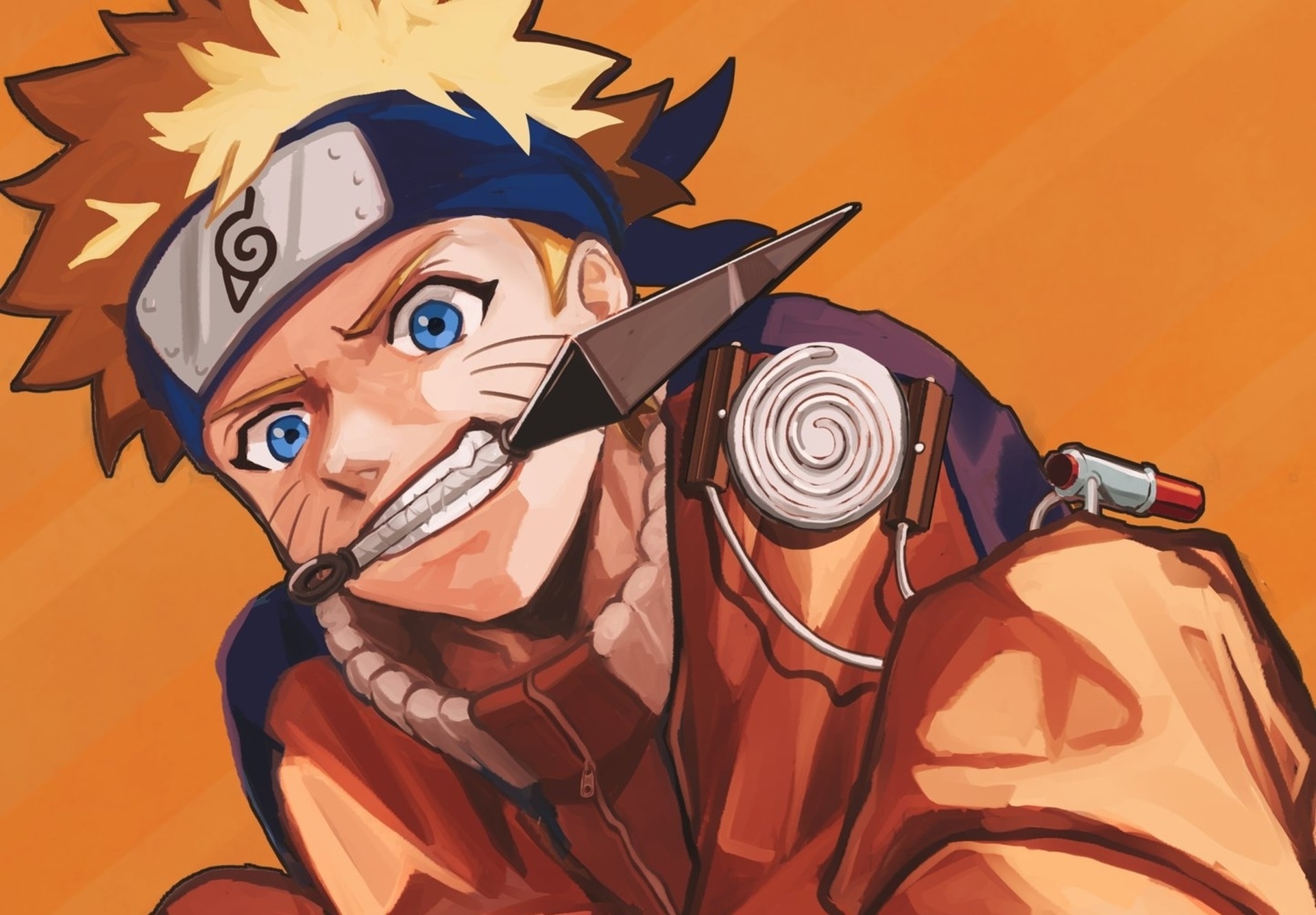 Naruto Uzumaki holding a kunai HD Wallpaper