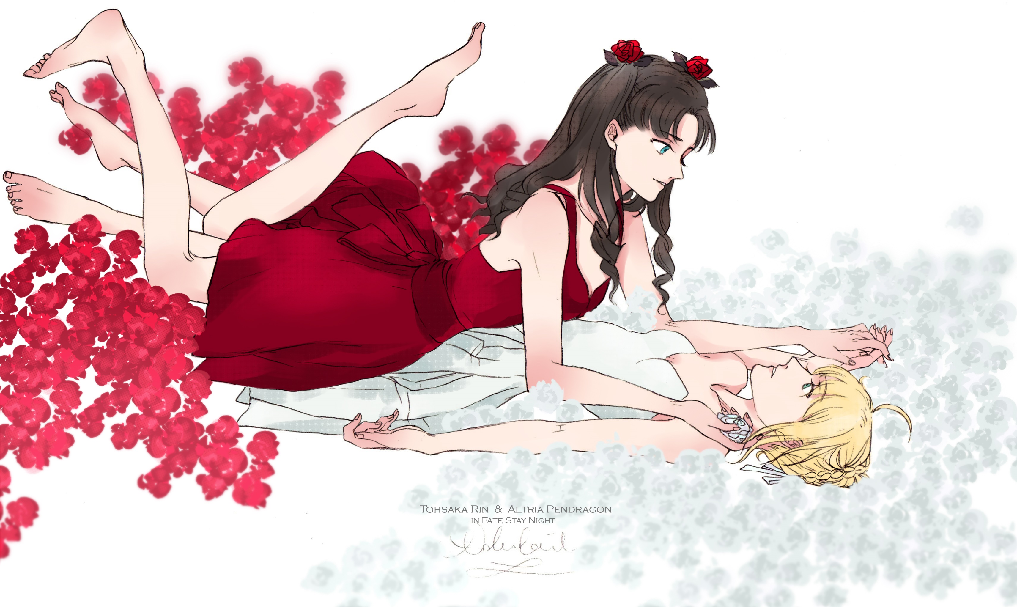 Rin Tohsaka and Altria Pendragon from Fate/Stay Night HD Wallpaper