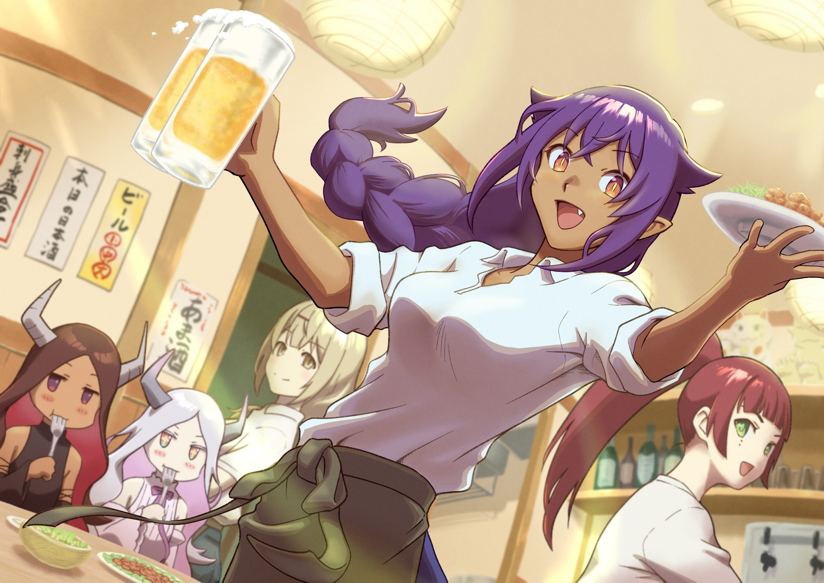 The Great Jahy Will Not Be Defeated! characters in a bar HD Wallpaper