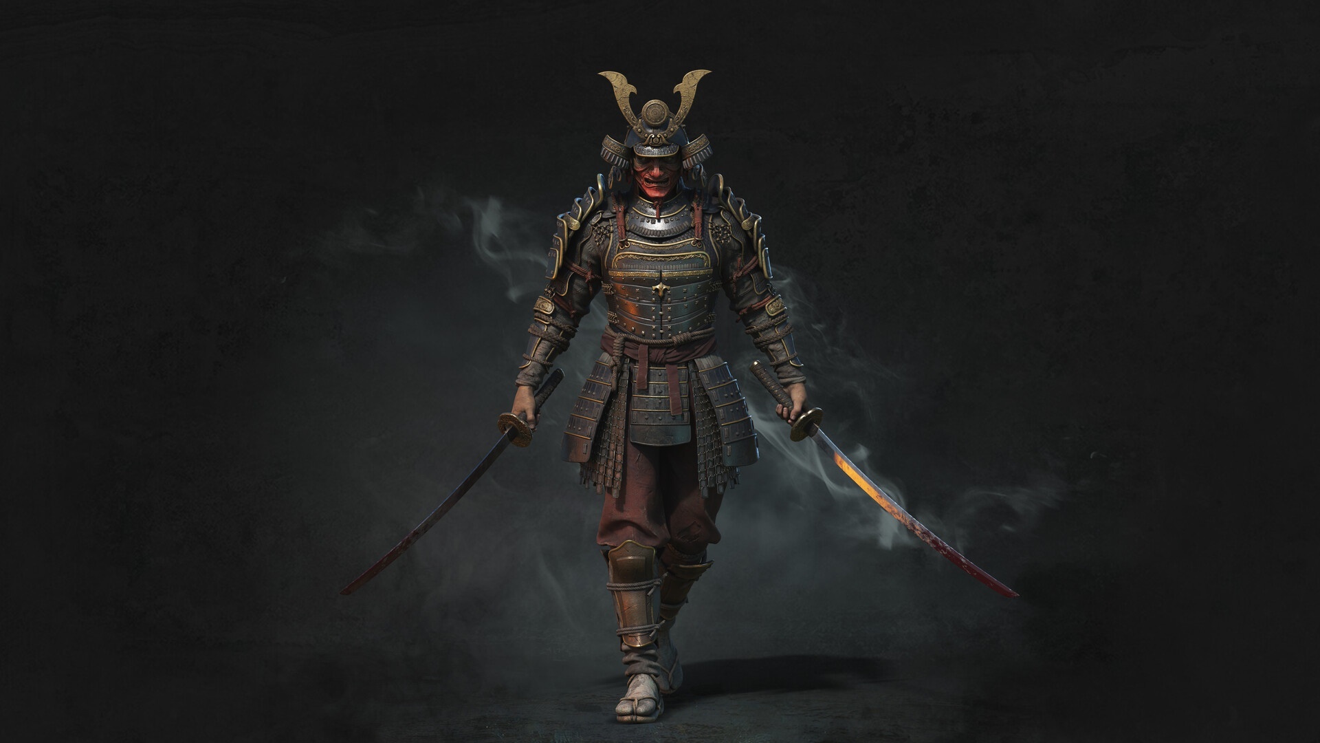 Fantasy Samurai with two swords HD Wallpaper