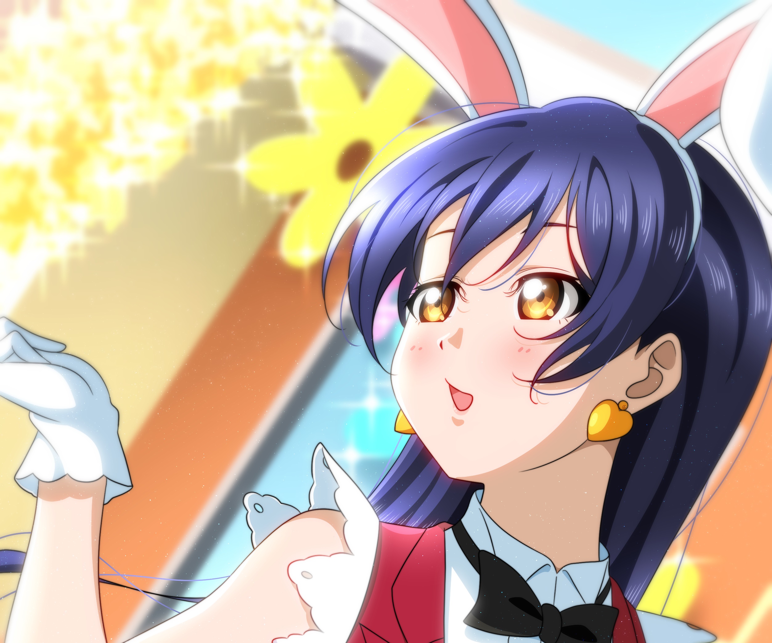 Umi Sonoda from Love Live! wearing bunny ears HD Wallpaper
