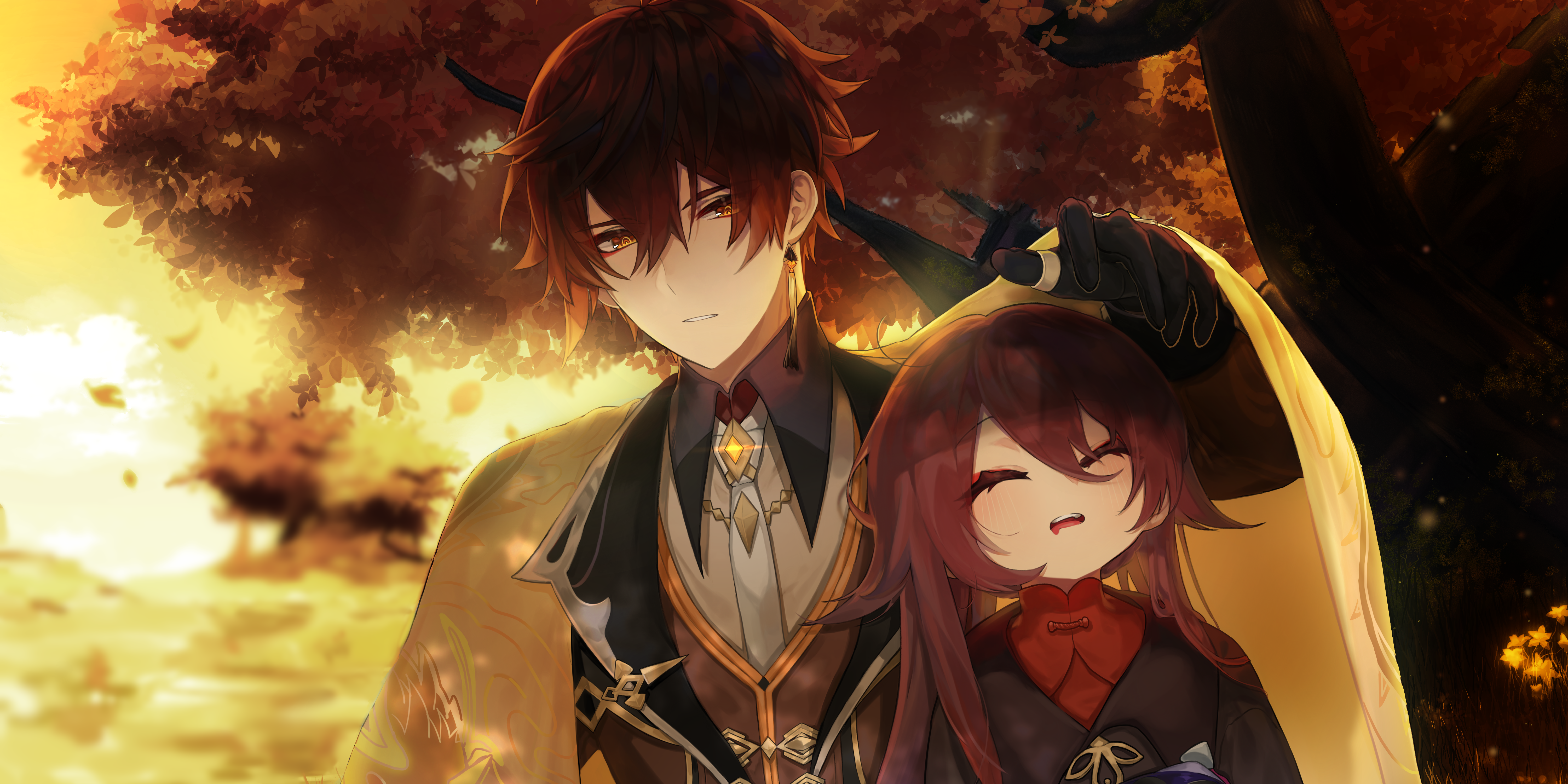 Zhongli and Hu Tao from Genshin Impact 4K HD Wallpaper