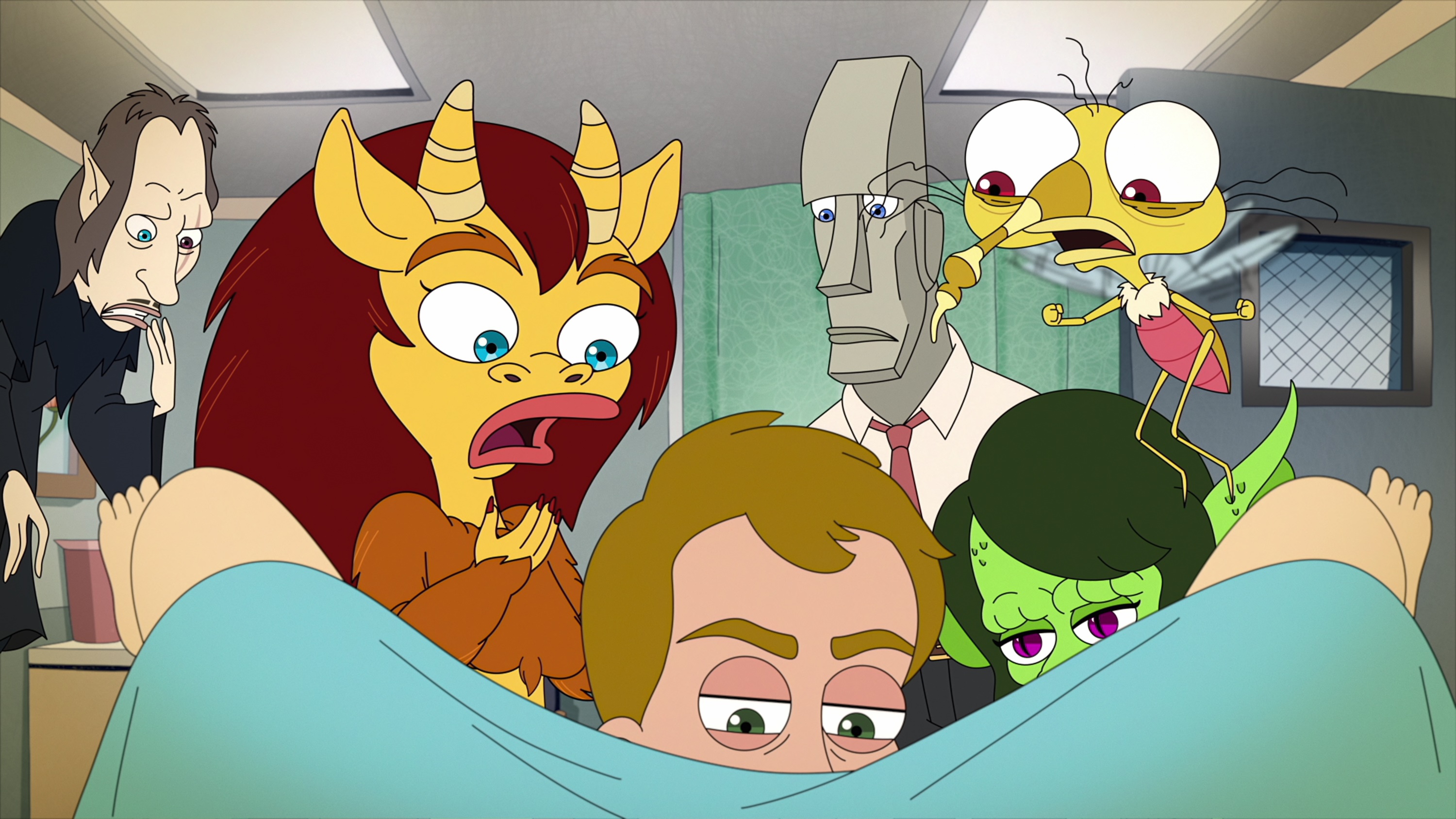 Big Mouth characters in a hospital room HD Wallpaper