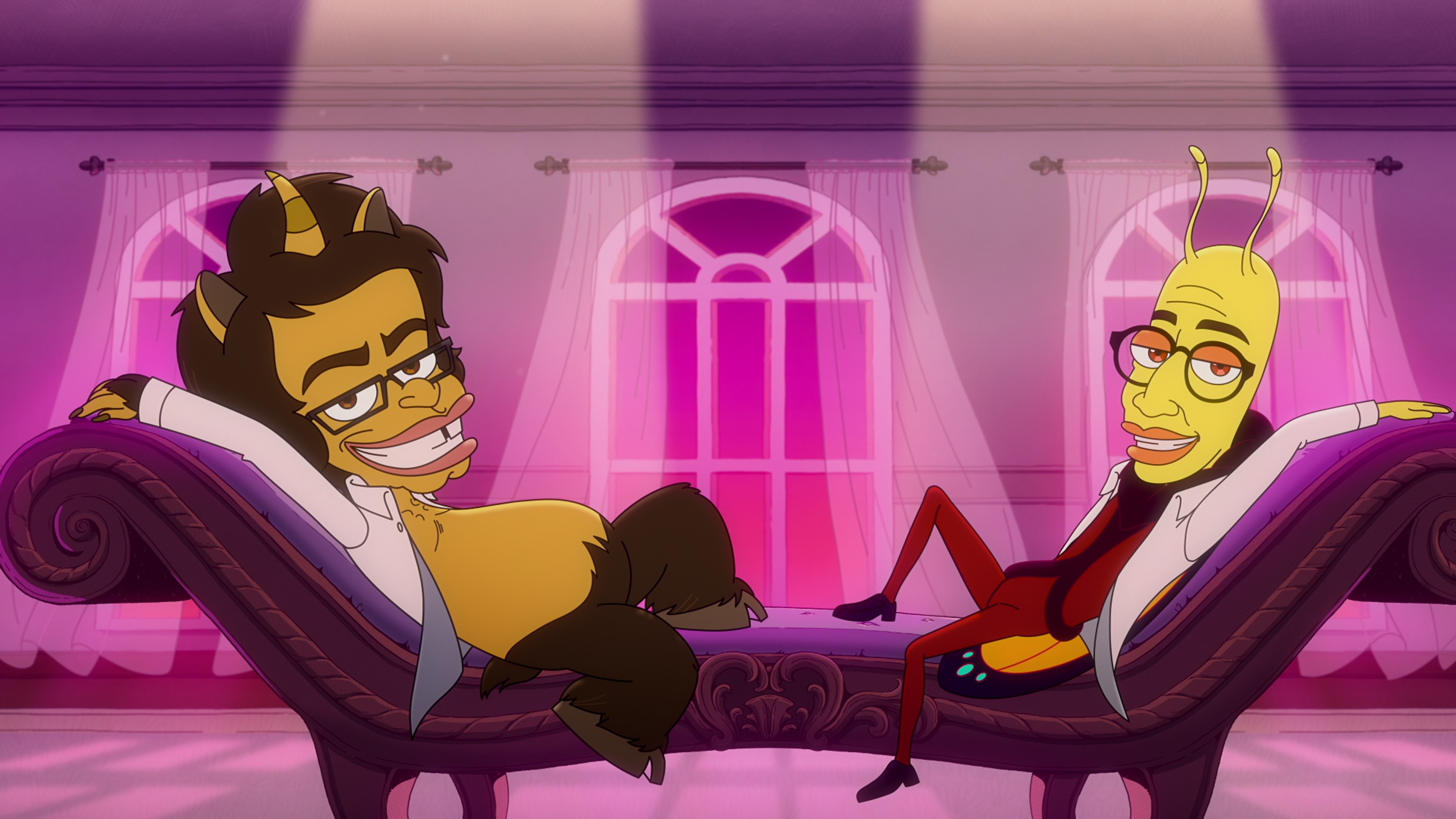Jay Bilzerian and Connie the Hormone Monster from Big Mouth HD Wallpaper