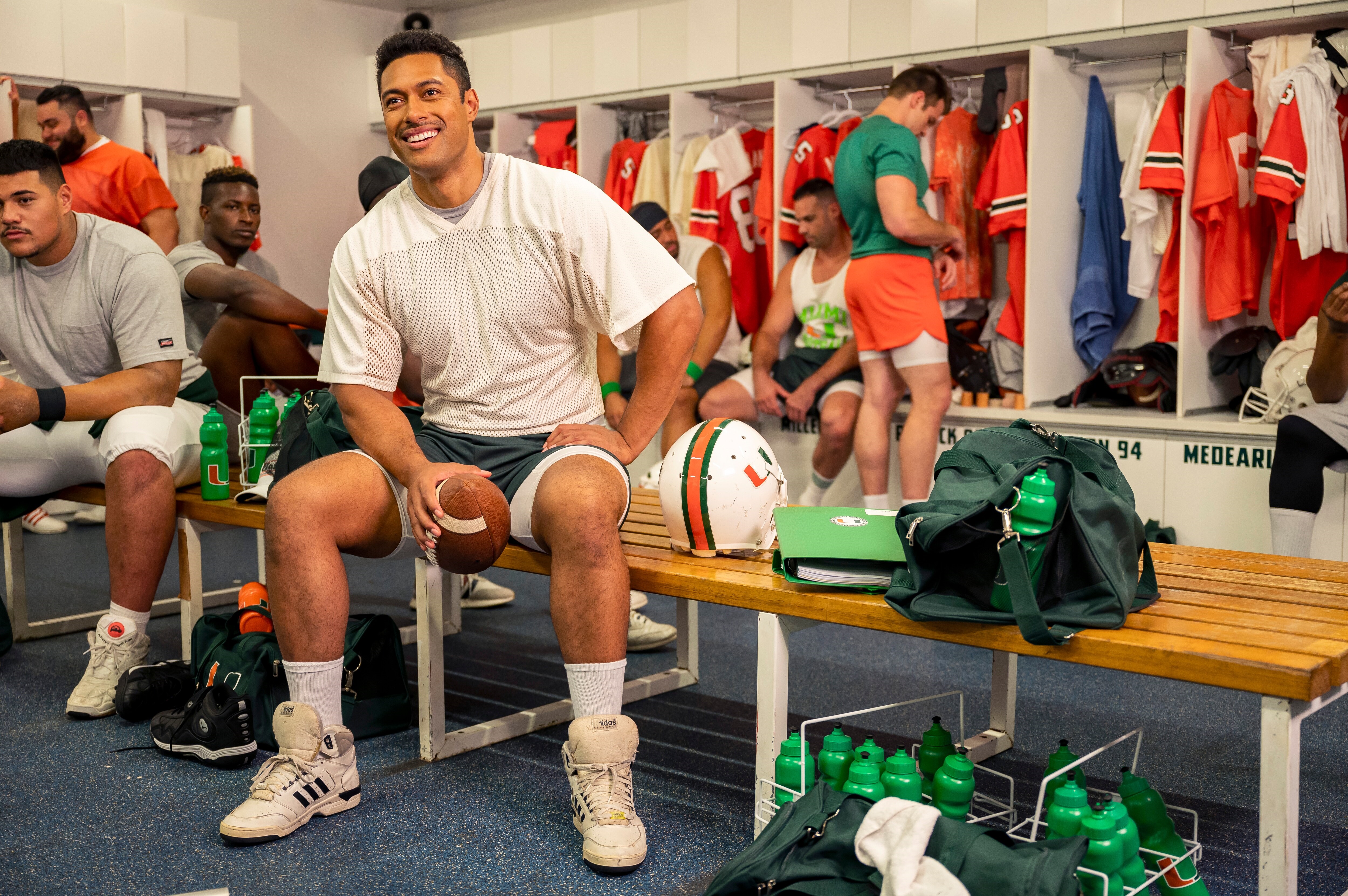 Dwayne Johnson from Young Rock in a locker room HD Wallpaper