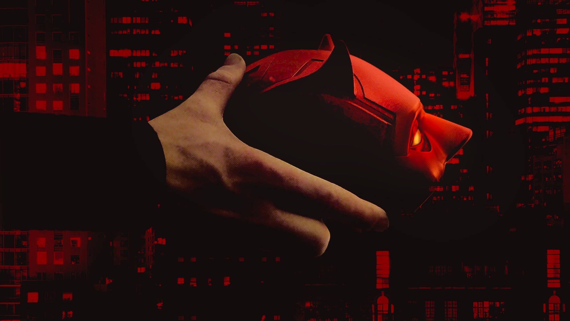 Daredevil Mask Held by Hand HD Wallpaper