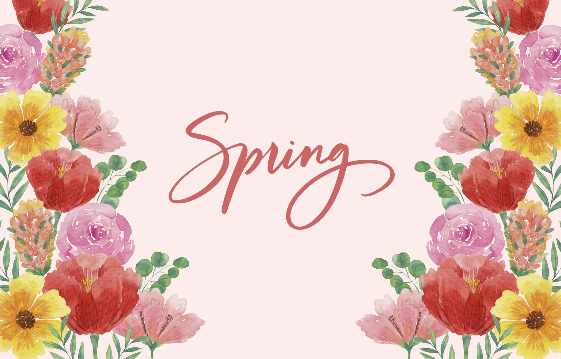 Spring floral watercolor illustration HD Wallpaper