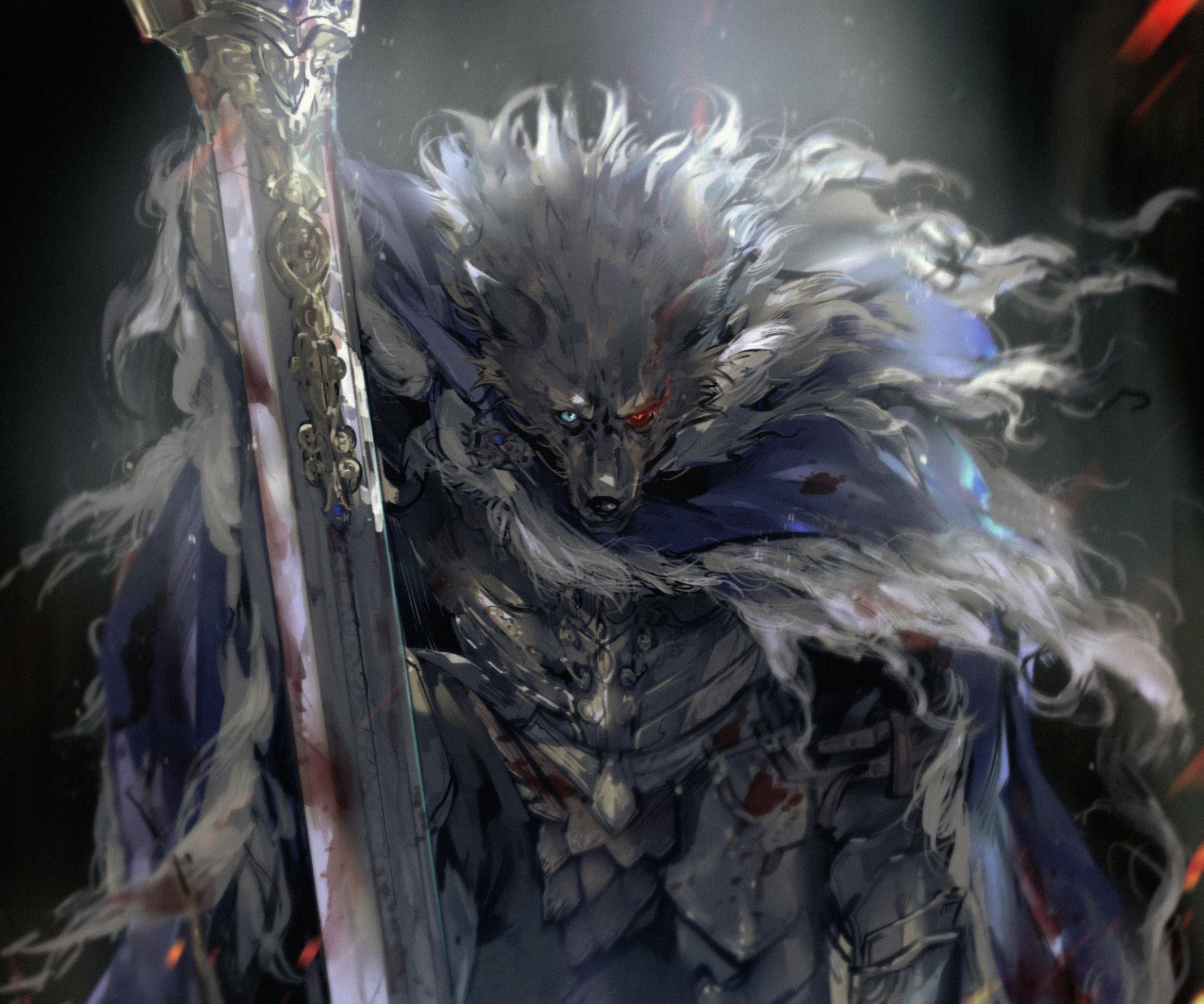 Blaidd from Elden Ring holding a sword HD Wallpaper