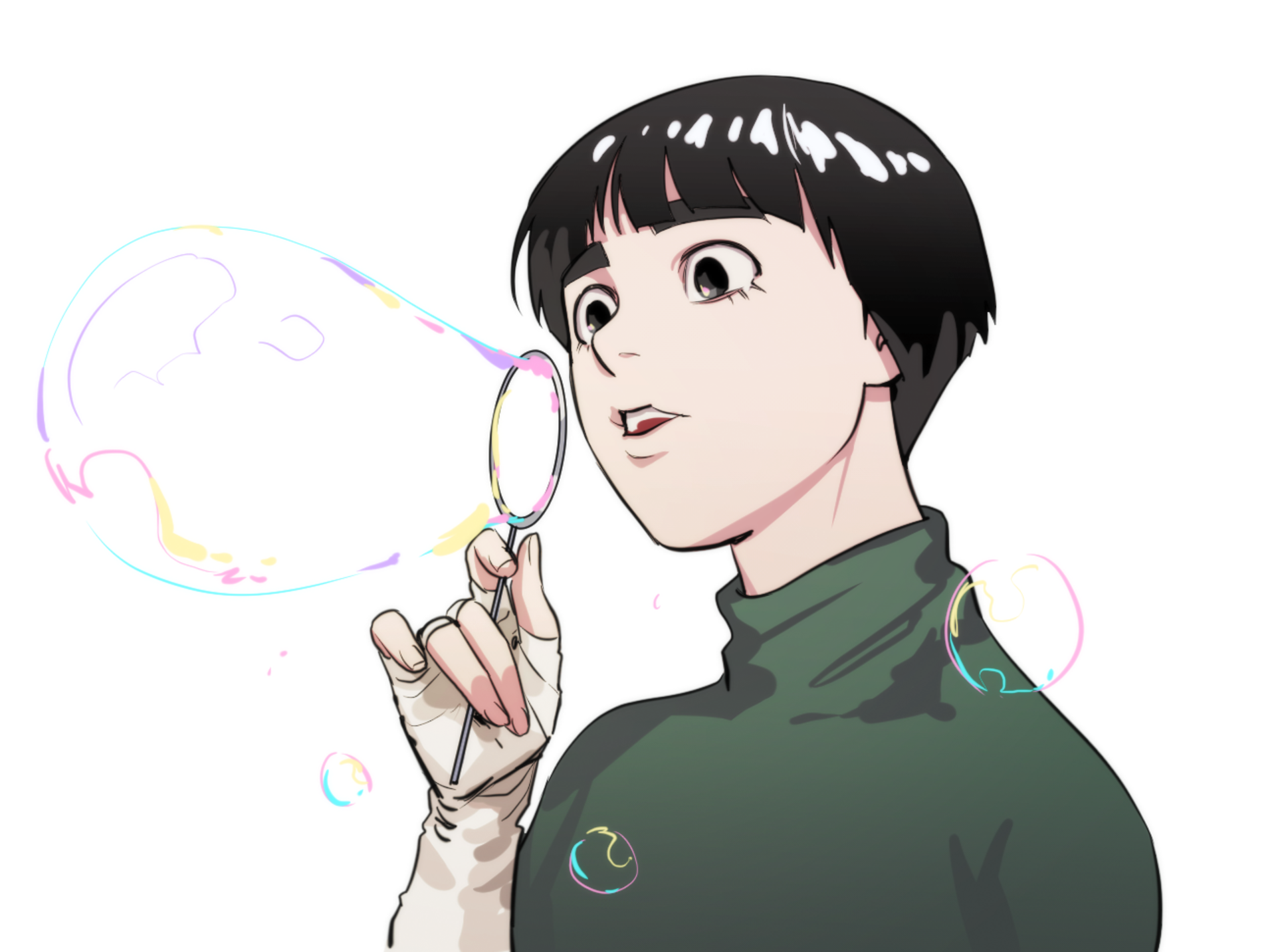 Rock Lee from Naruto blowing bubbles HD Wallpaper