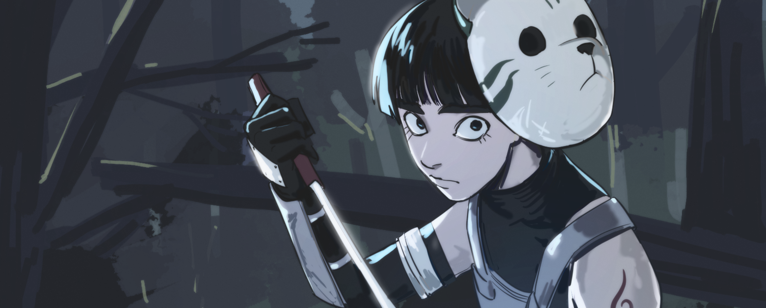 Rock Lee from Naruto wearing a cat mask HD Wallpaper