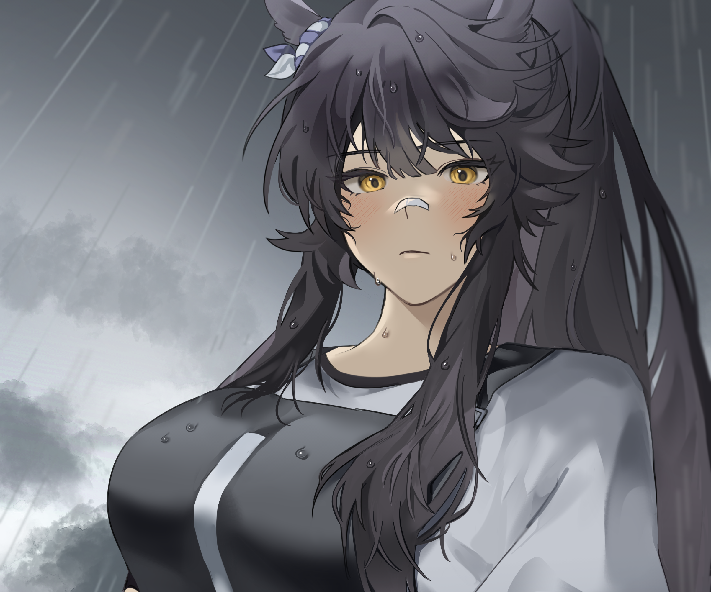 Narita Brian from Uma Musume: Pretty Derby in the rain HD Wallpaper