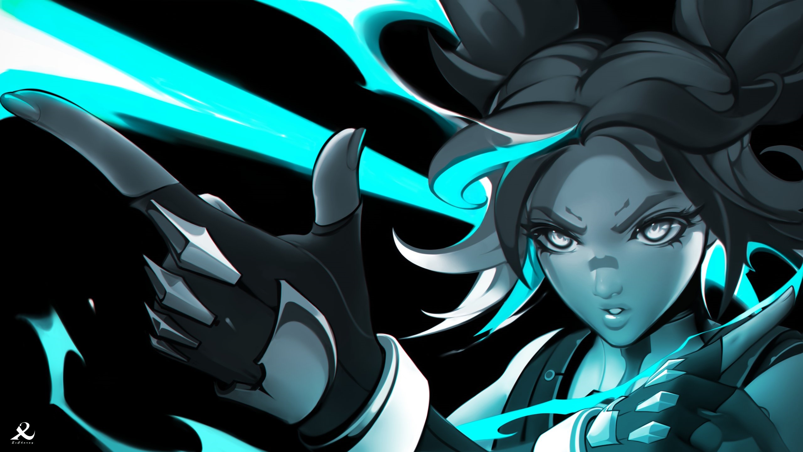 Neon from Valorant with Cyan Energy HD Wallpaper