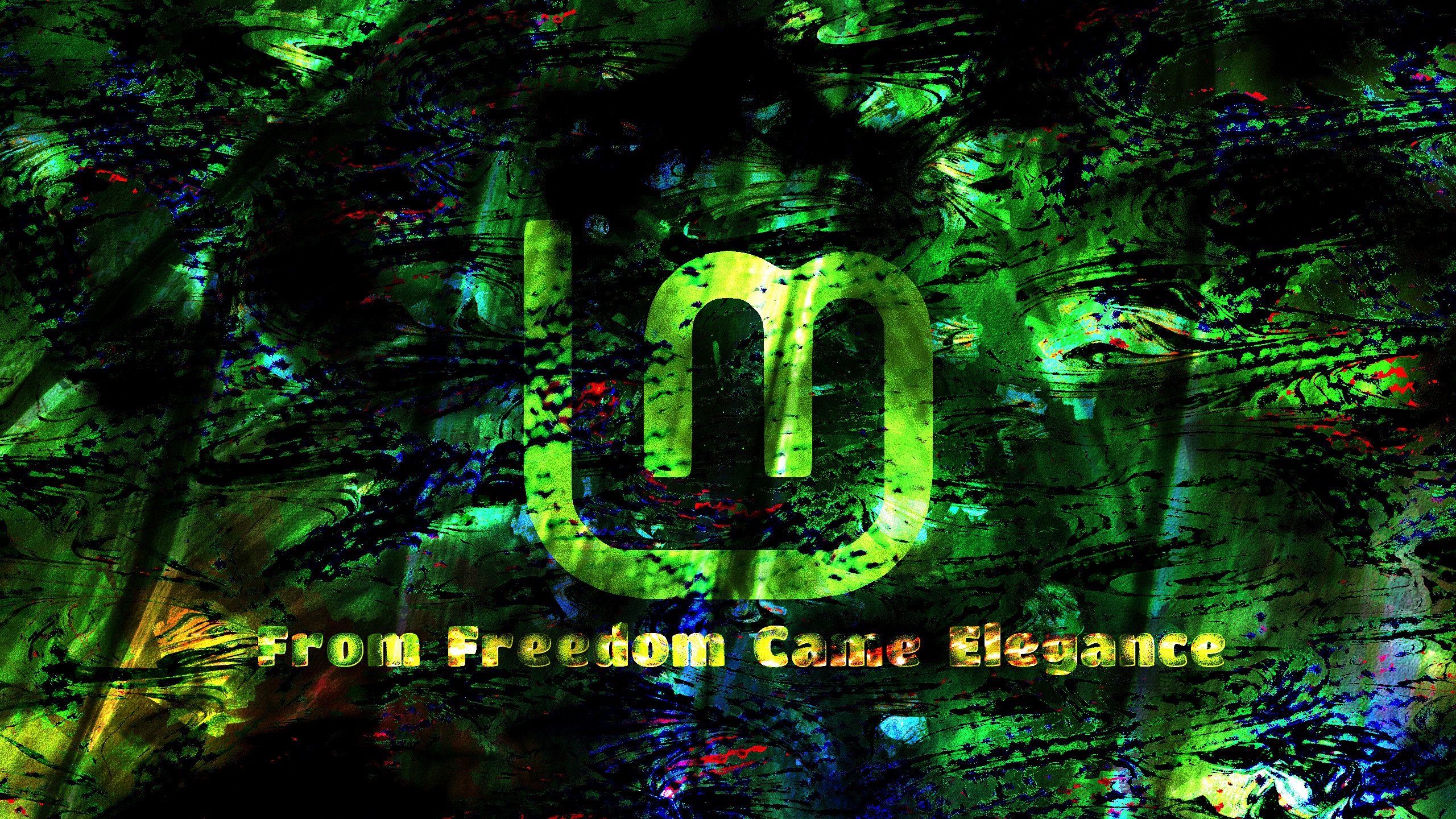 Linux Mint logo with text "From Freedom Came Elegance" HD Wallpaper