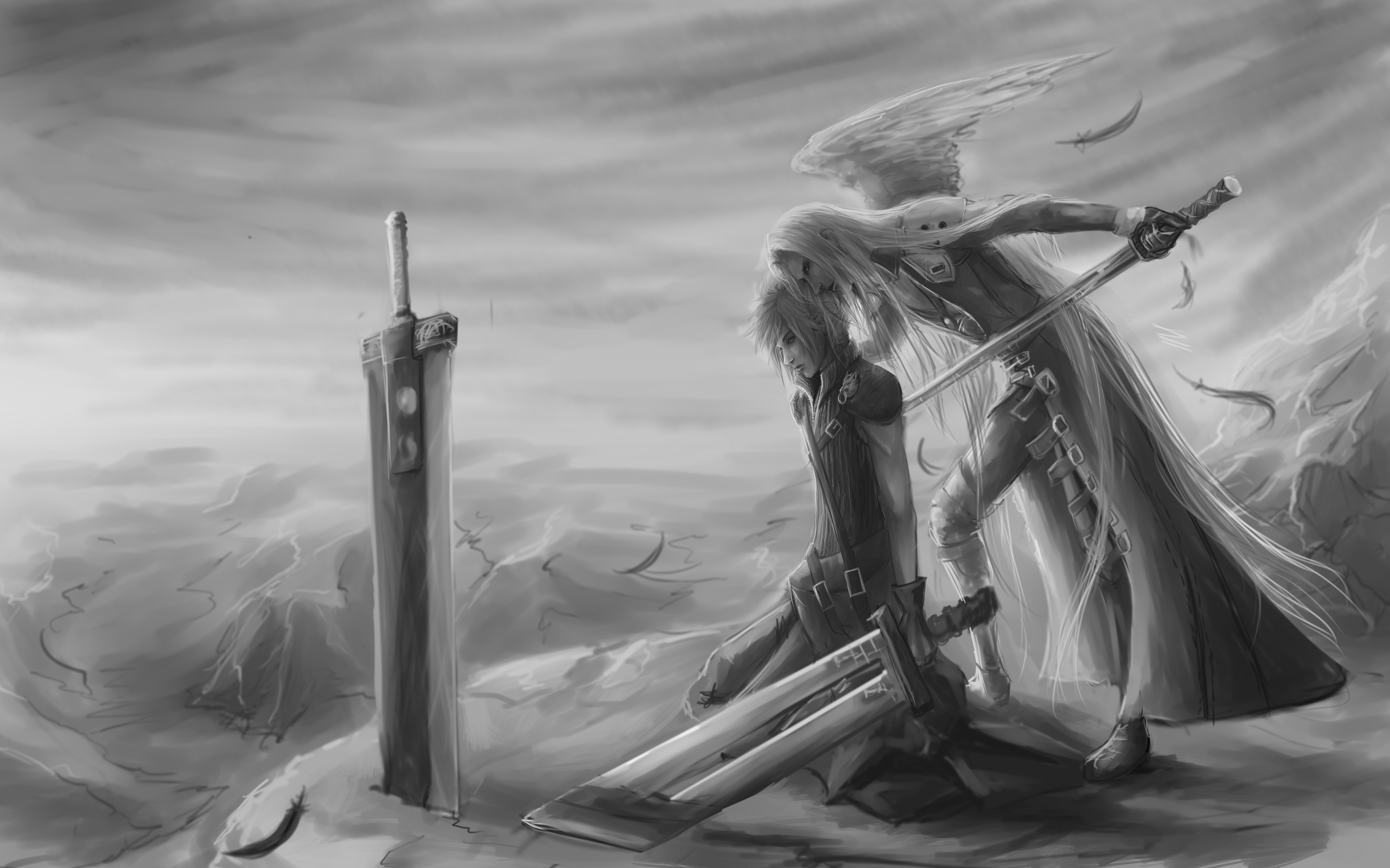 Cloud Strife and Sephiroth from Final Fantasy VII HD Wallpaper