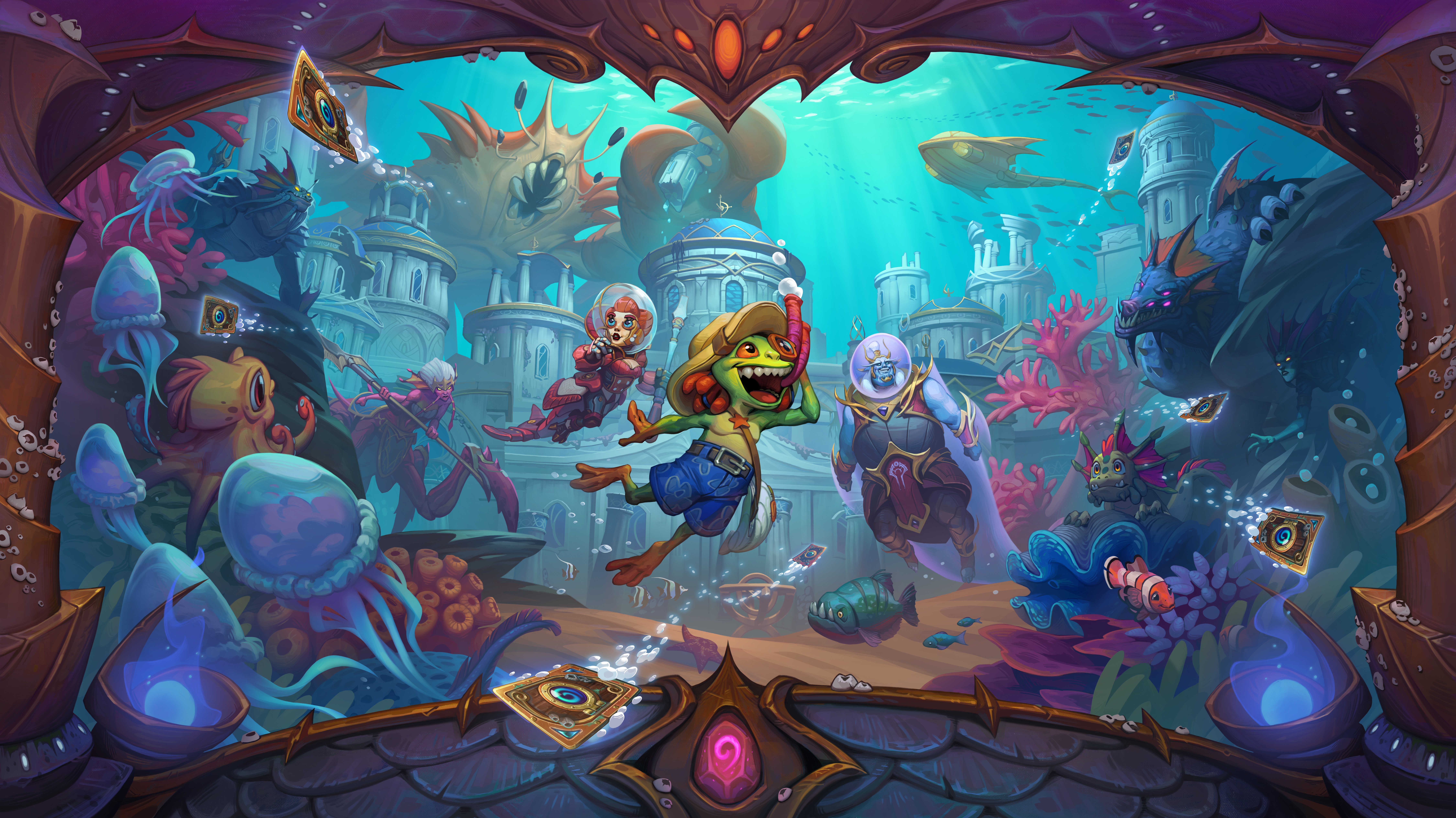 Hearthstone Voyage to the Sunken City underwater scene HD Wallpaper