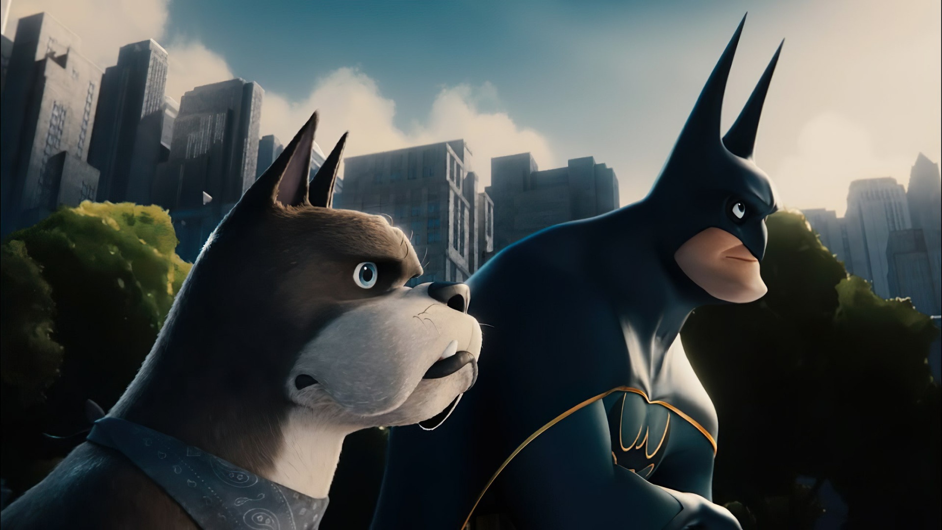 Batman and Krypto from DC League Of Super-Pets HD Wallpaper