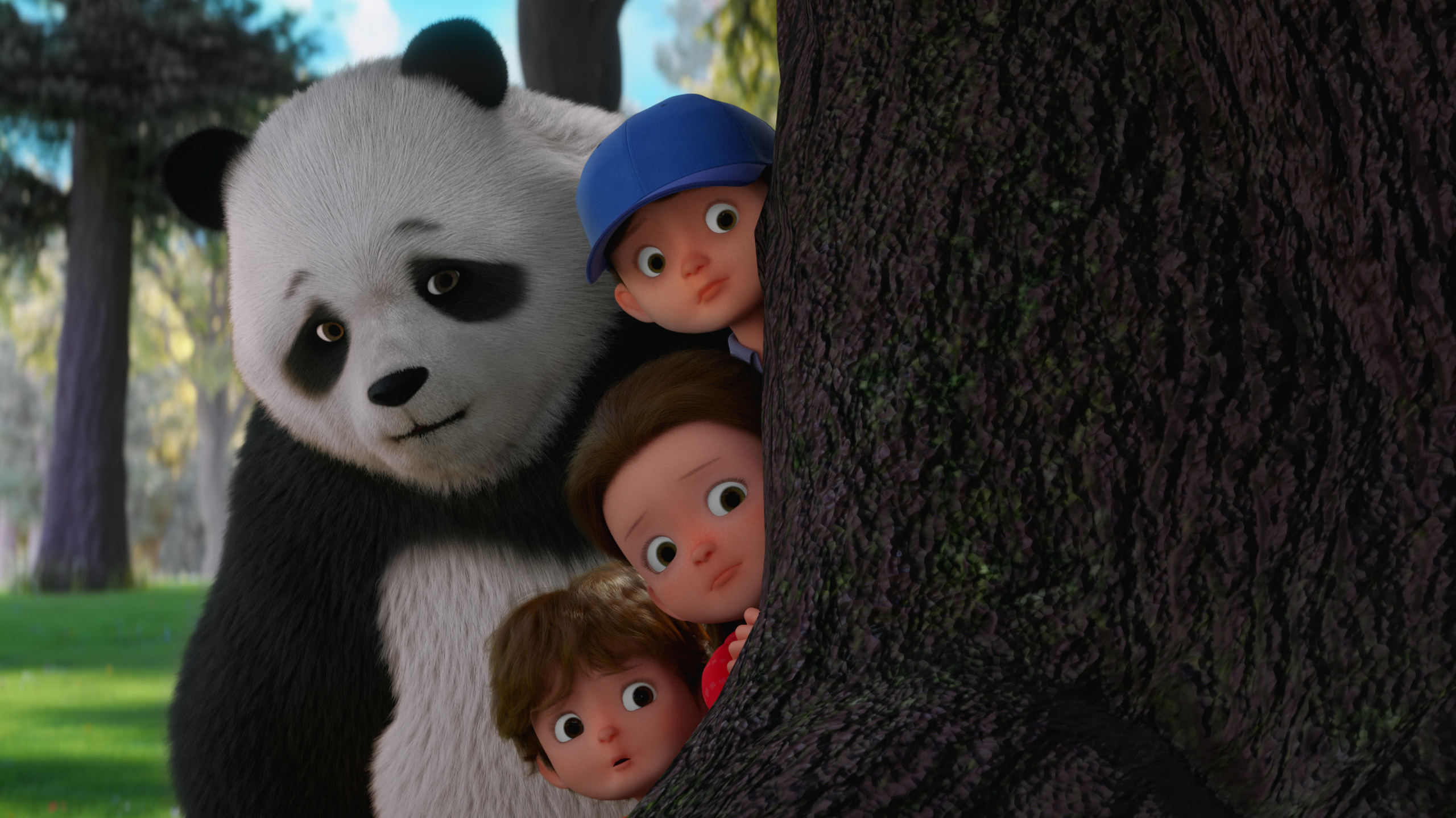 Stillwater characters hiding behind a tree HD Wallpaper
