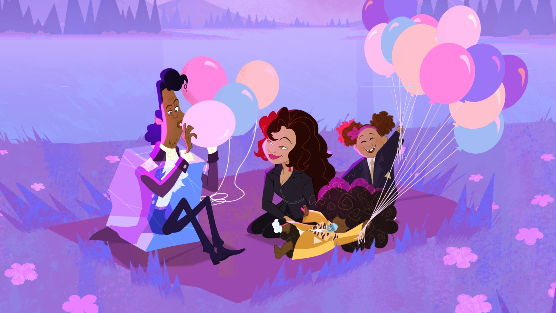 The Proud Family: Louder And Prouder characters with balloons HD Wallpaper