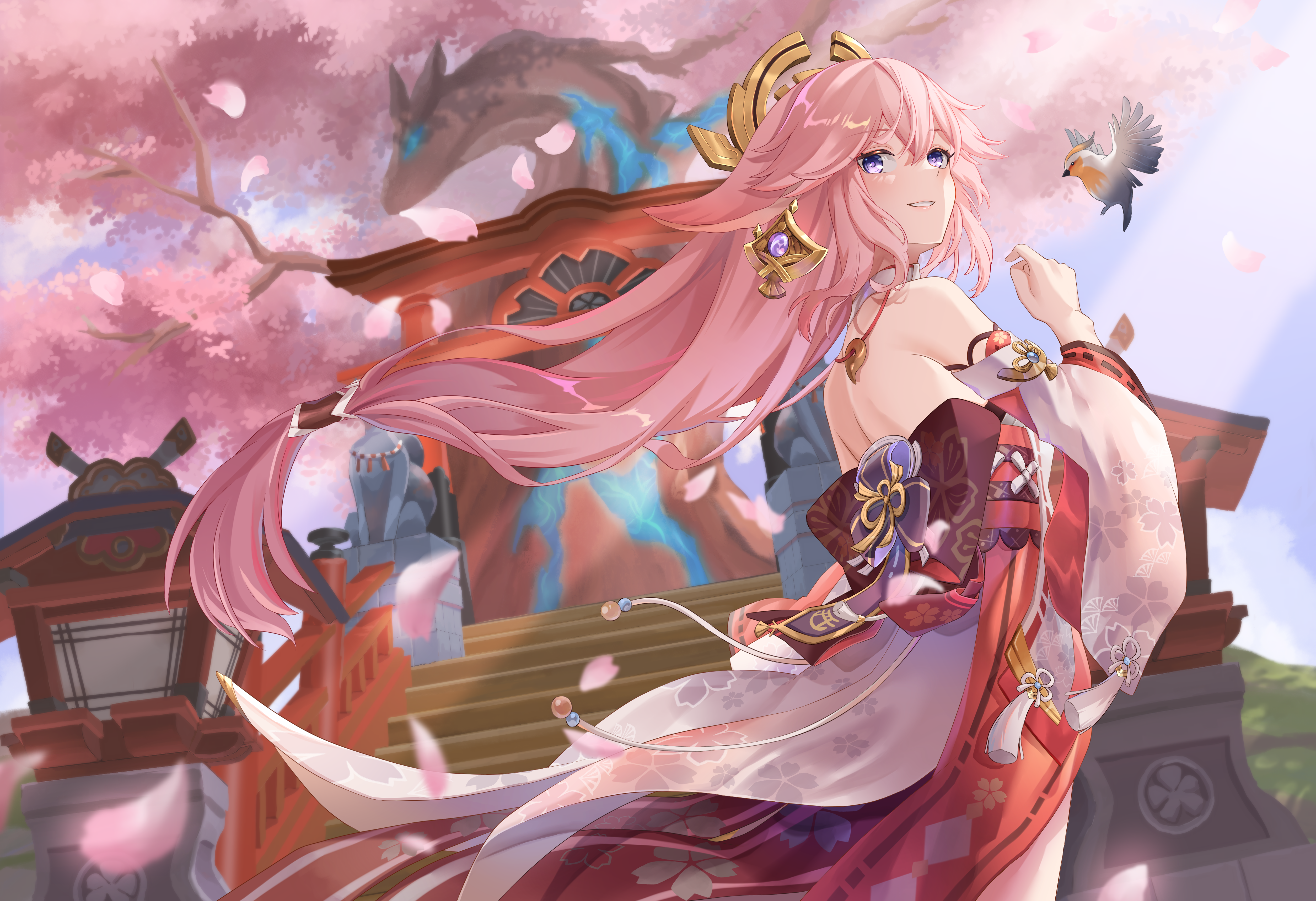 Yae Miko from Genshin Impact 4K HD Wallpaper