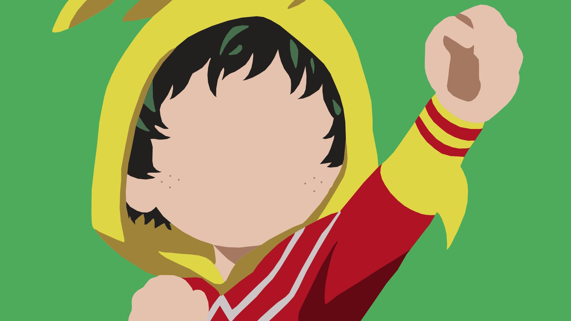 Izuku Midoriya from My Hero Academia in a yellow hoodie HD Wallpaper