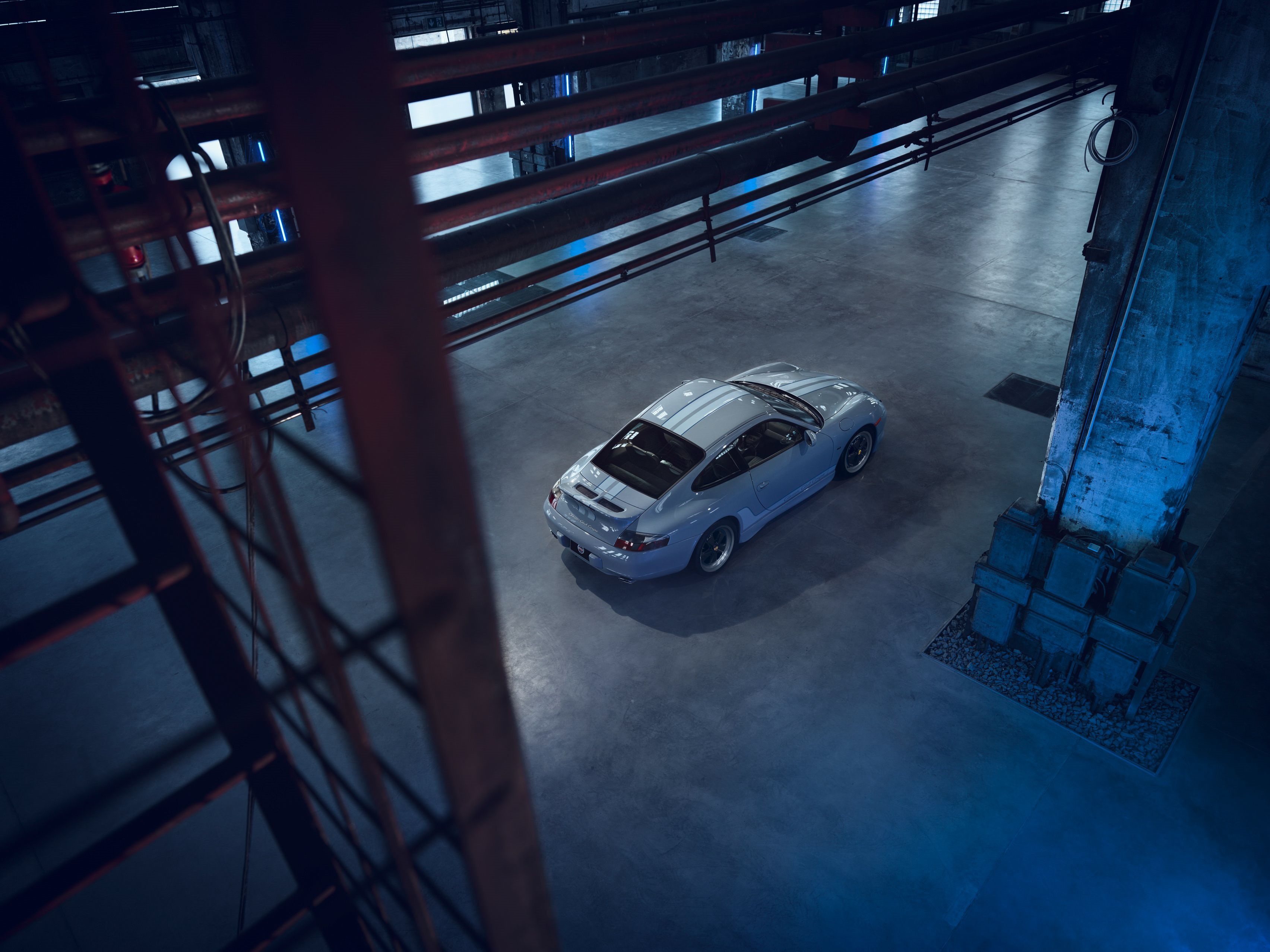 Porsche 911 Carrera in industrial building HD Wallpaper