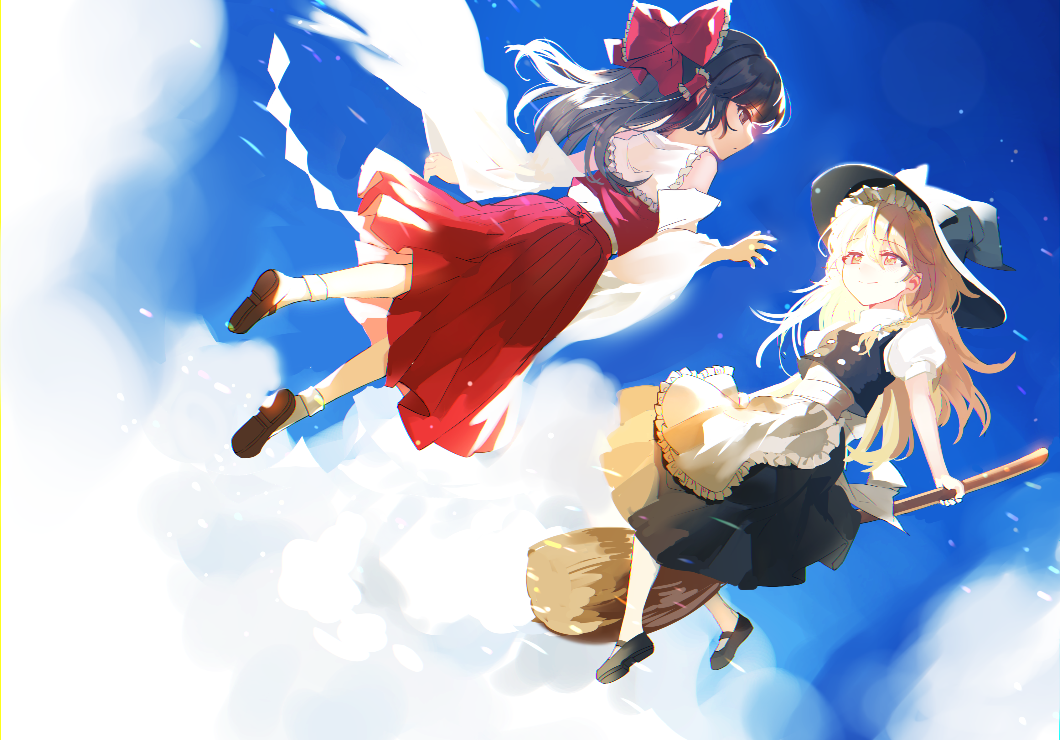 Reimu Hakurei and Marisa Kirisame from Touhou HD Wallpaper