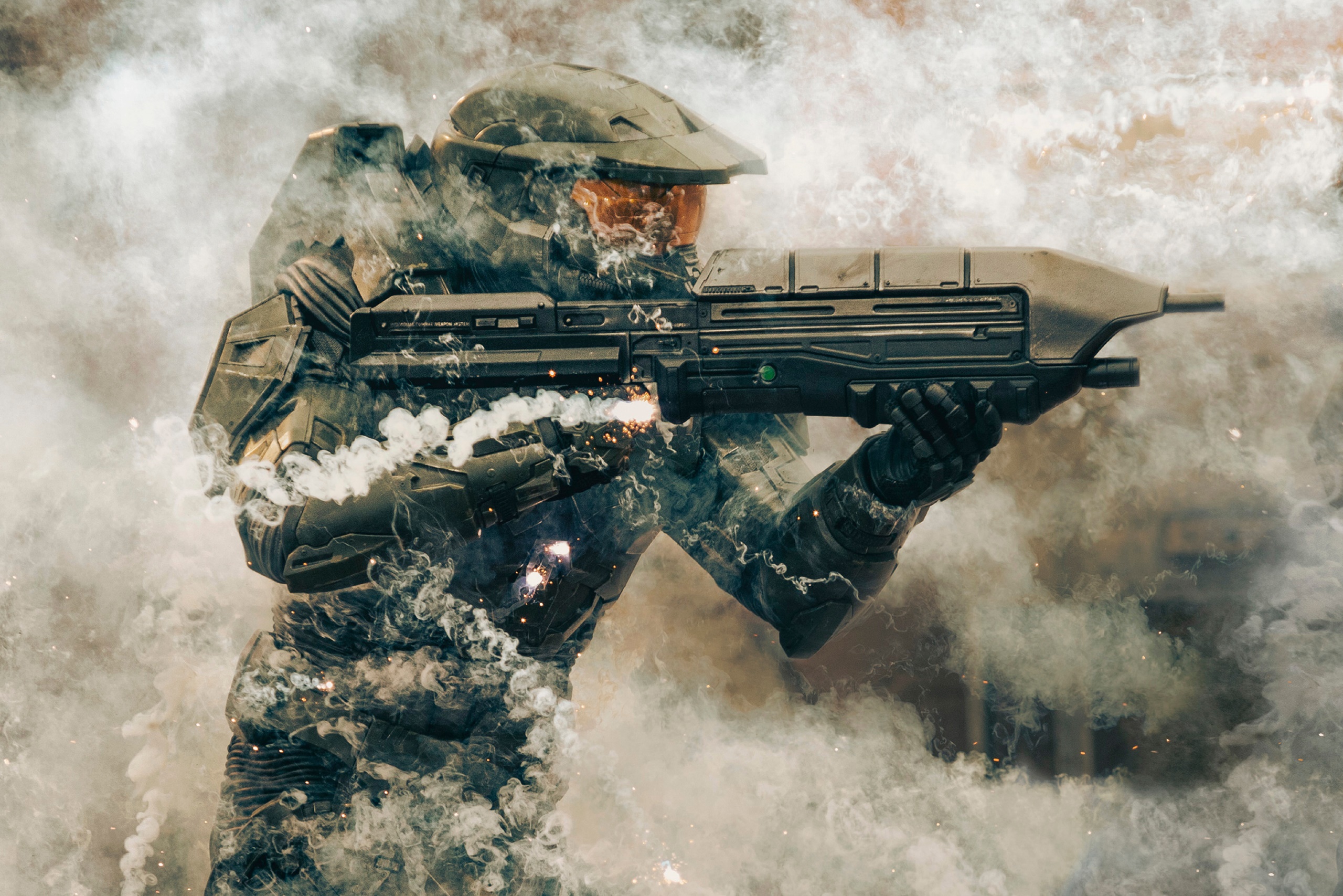 Master Chief from Halo in smoke HD Wallpaper