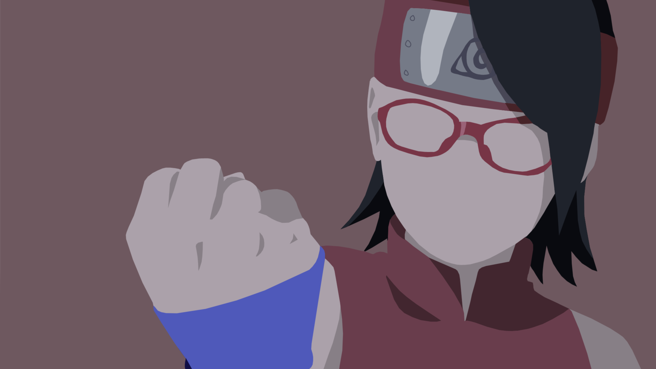 Sarada Uchiha from Boruto Minimalist HD Wallpaper