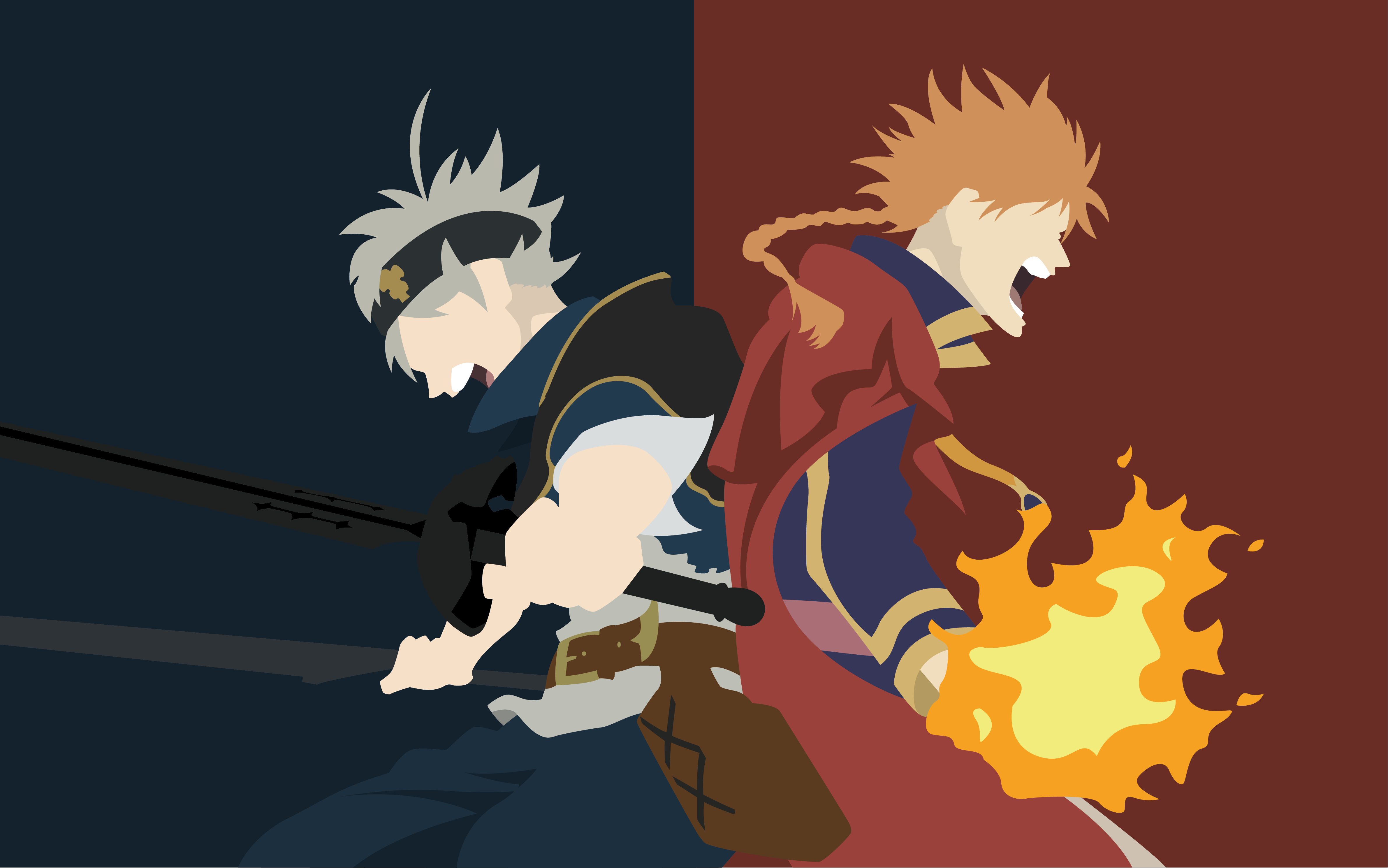 Asta and Leopold Vermillion from Black Clover 4K HD Wallpaper