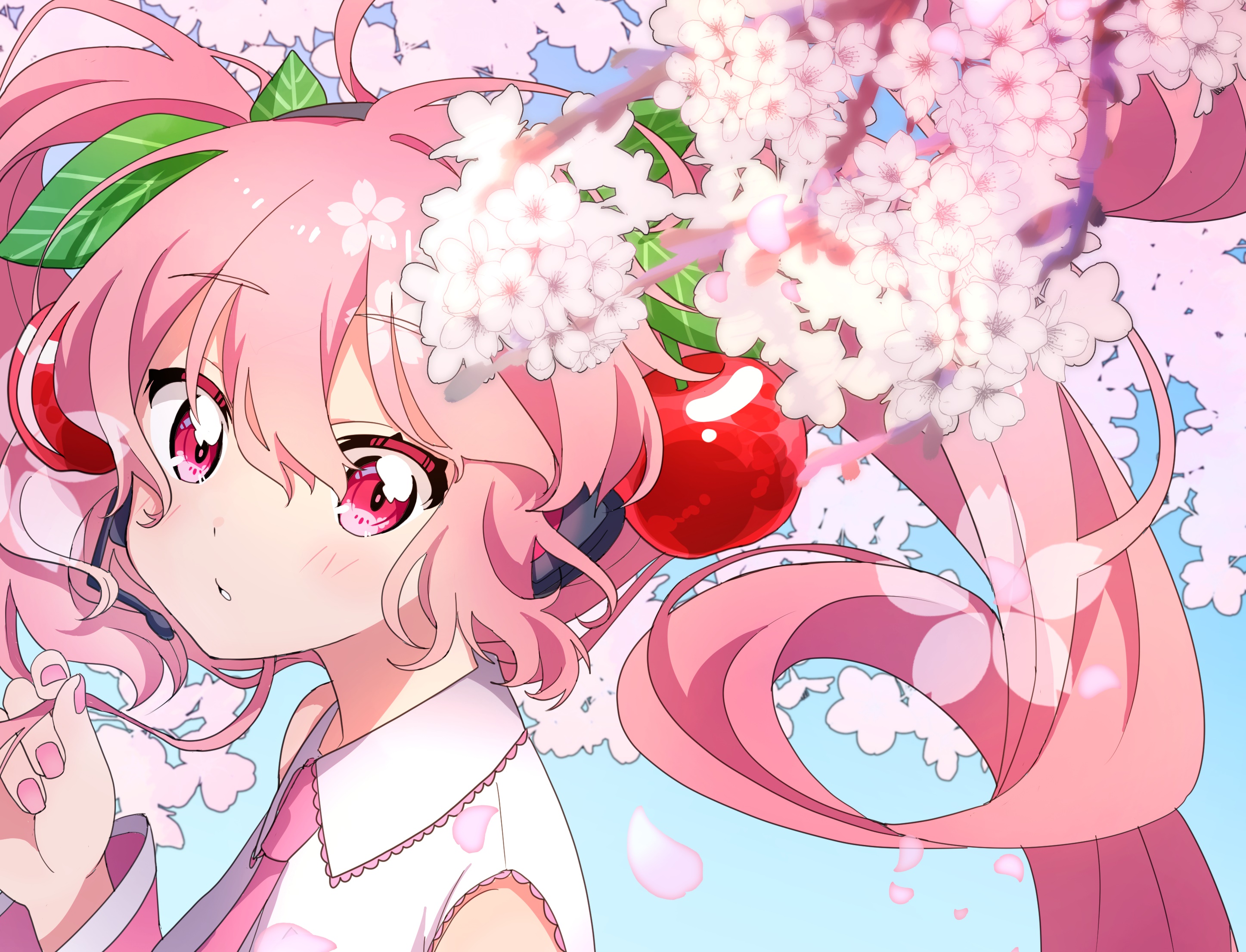 Sakura Miku with Cherry Blossoms HD Wallpaper