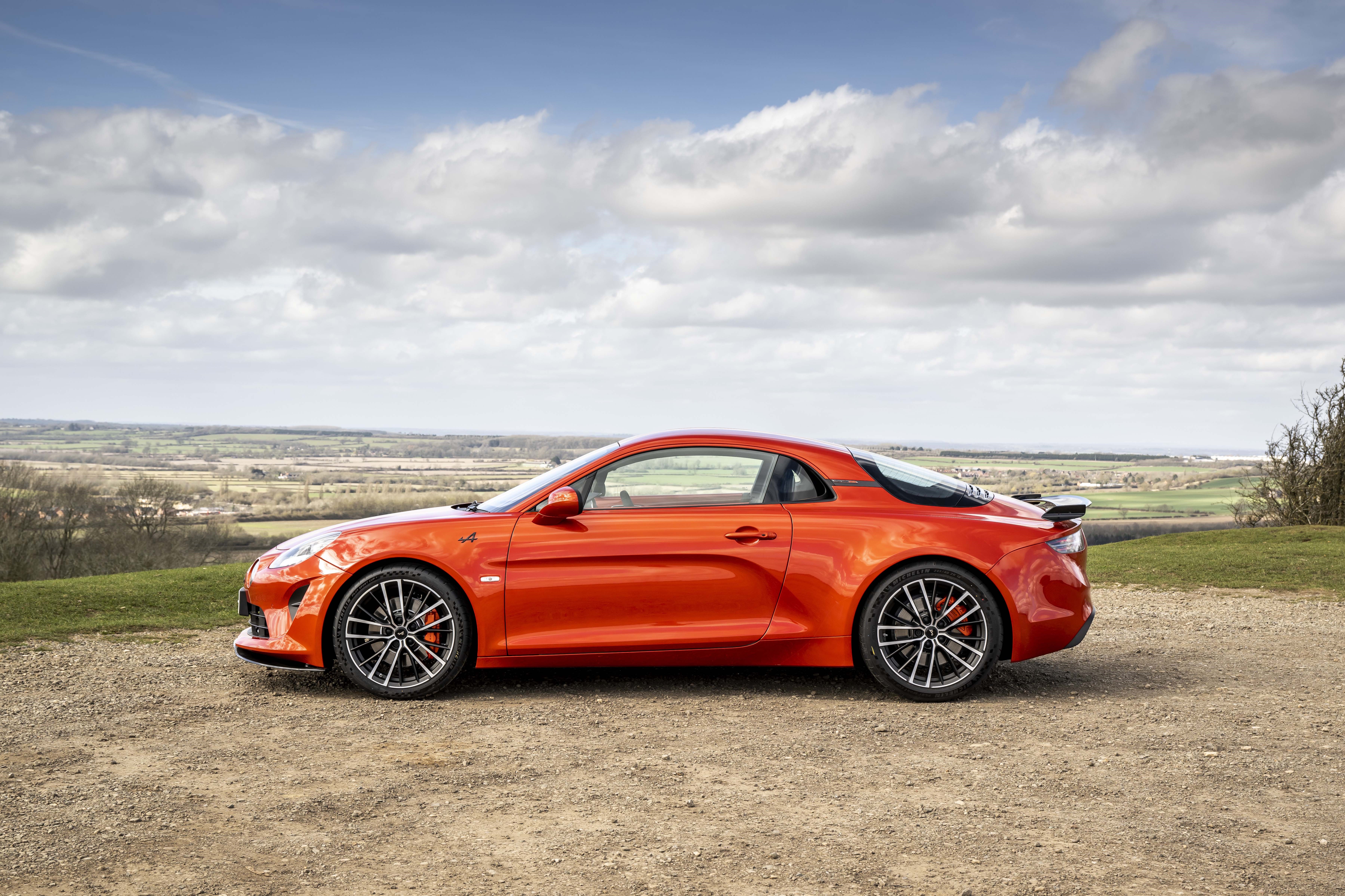 Orange Alpine A110S sports car HD Wallpaper