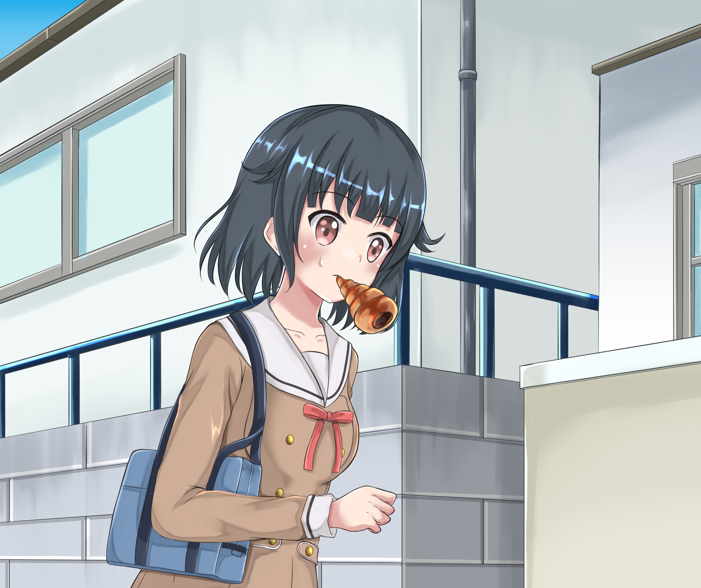 Rimi Ushigome from BanG Dream! eating a croissant HD Wallpaper