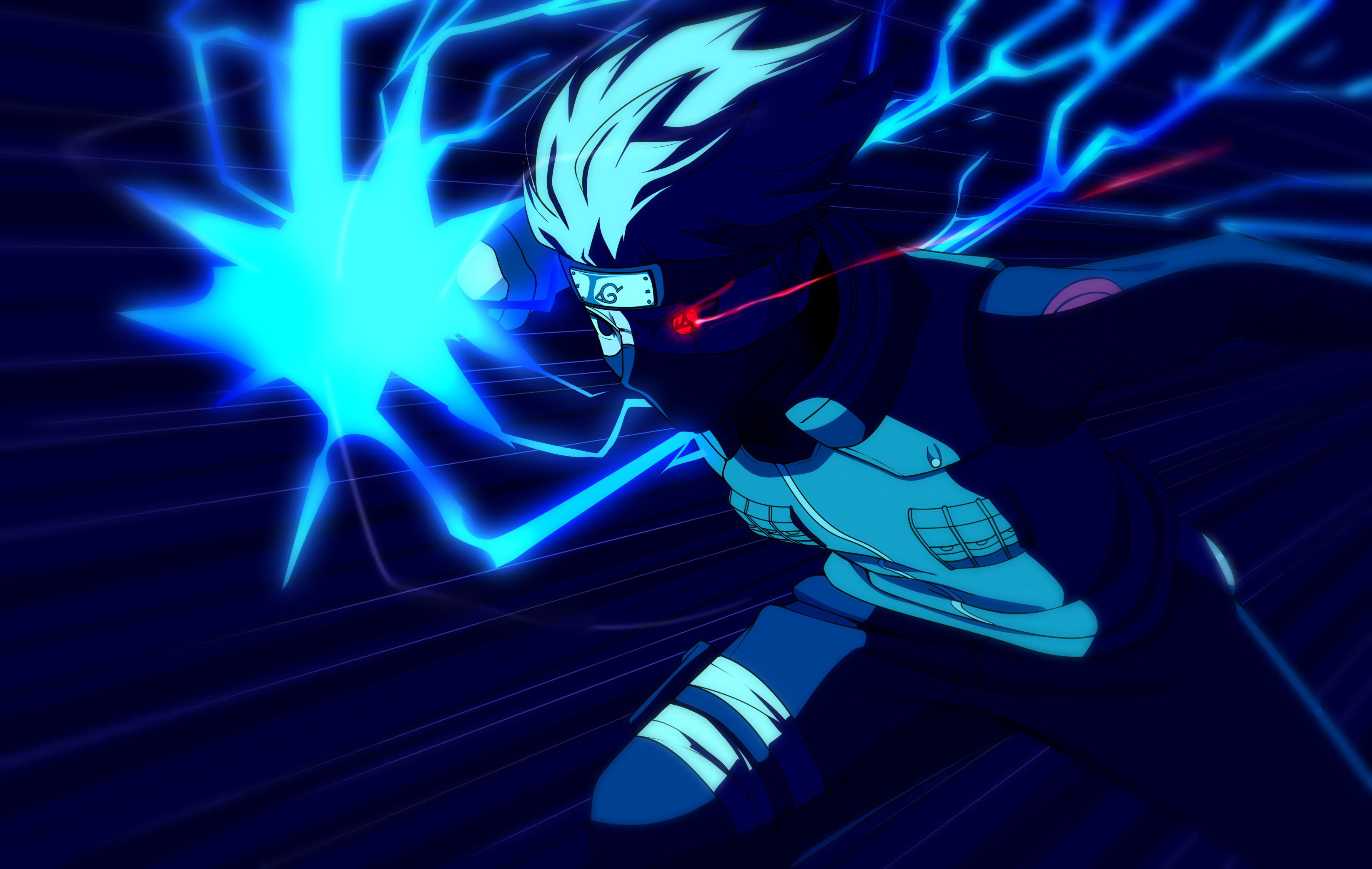 Kakashi Hatake from Naruto using Chidori HD Wallpaper