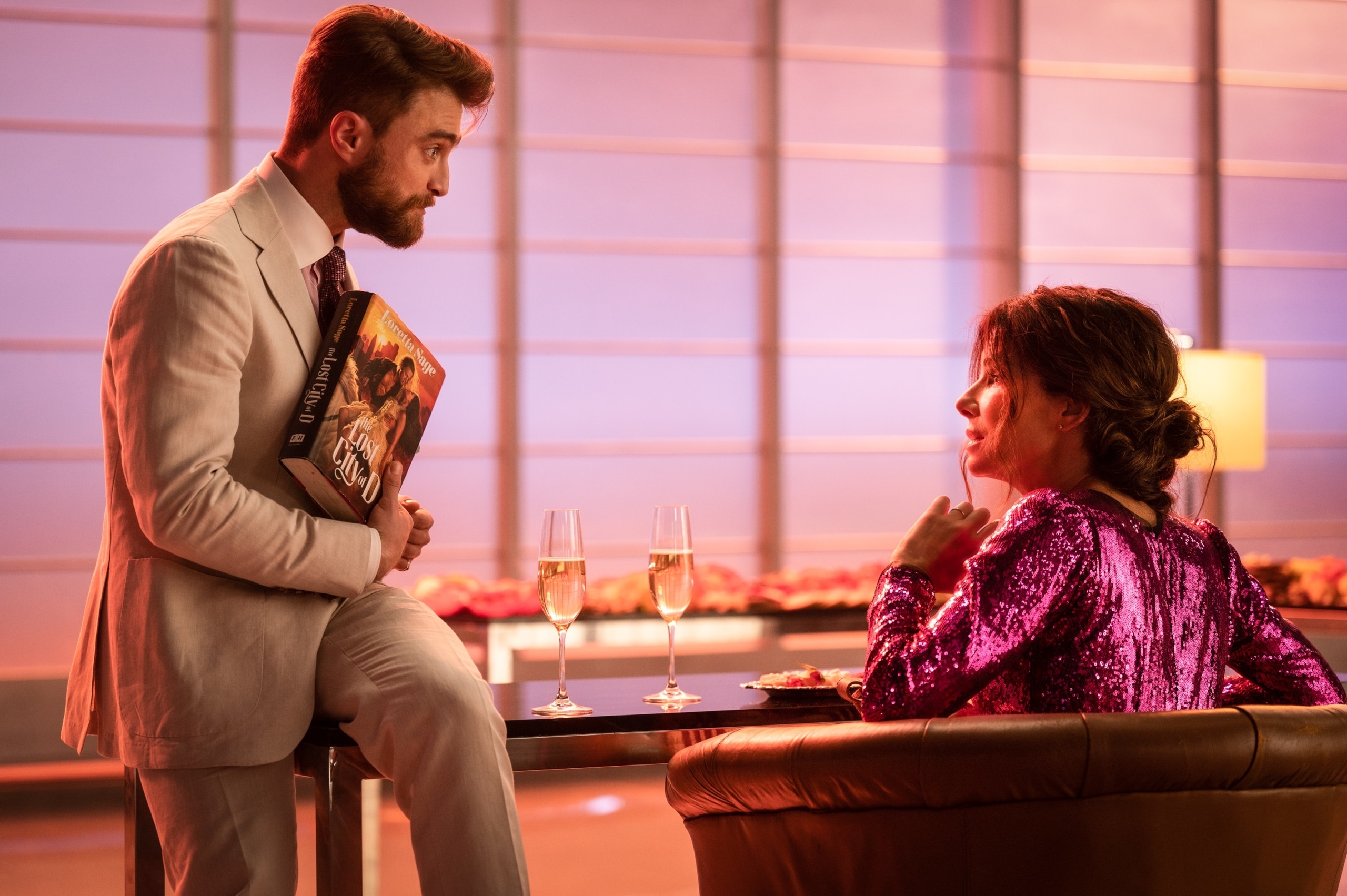 Daniel Radcliffe and Sandra Bullock in The Lost City HD Wallpaper