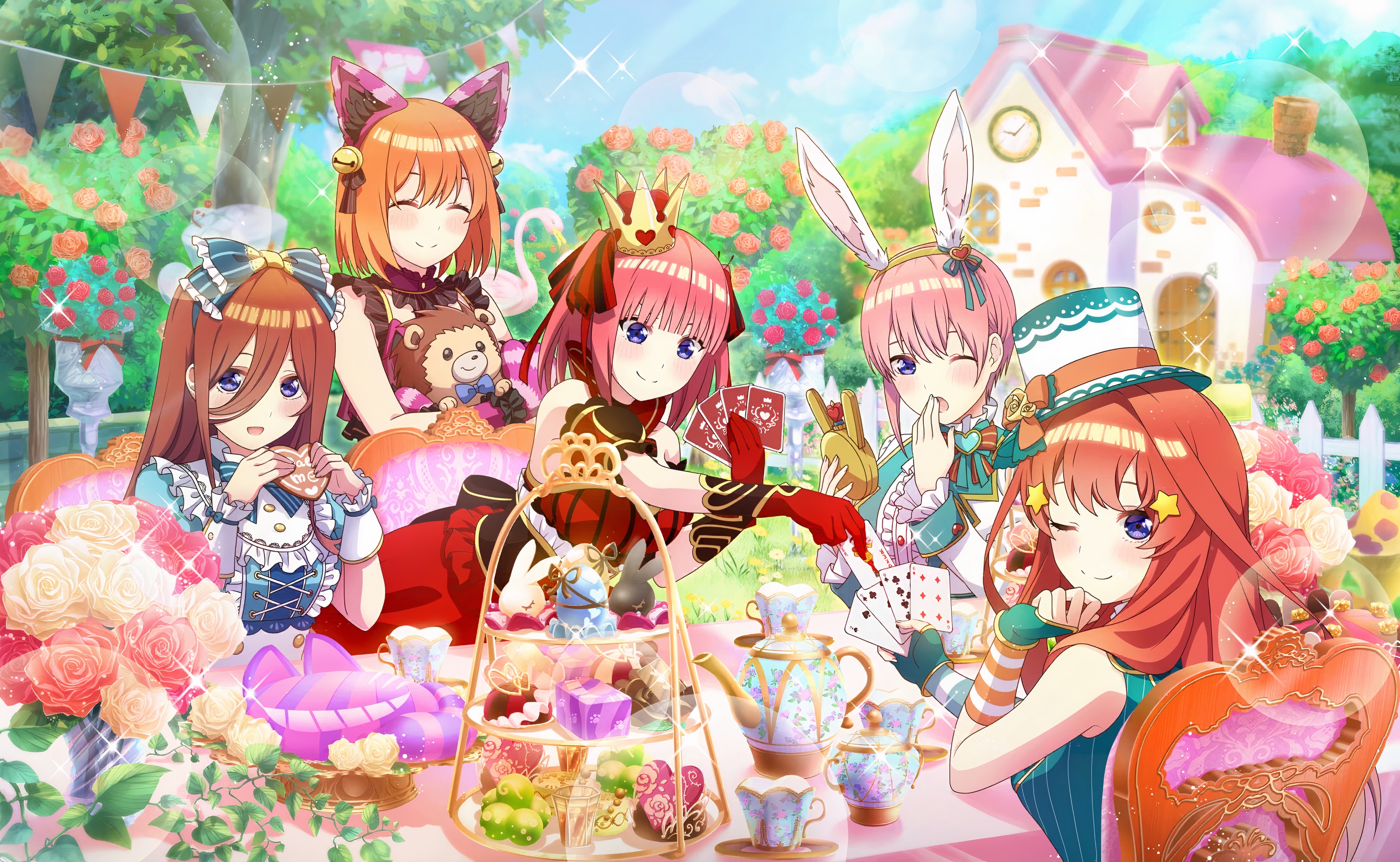 The Quintessential Quintuplets Tea Party HD Wallpaper