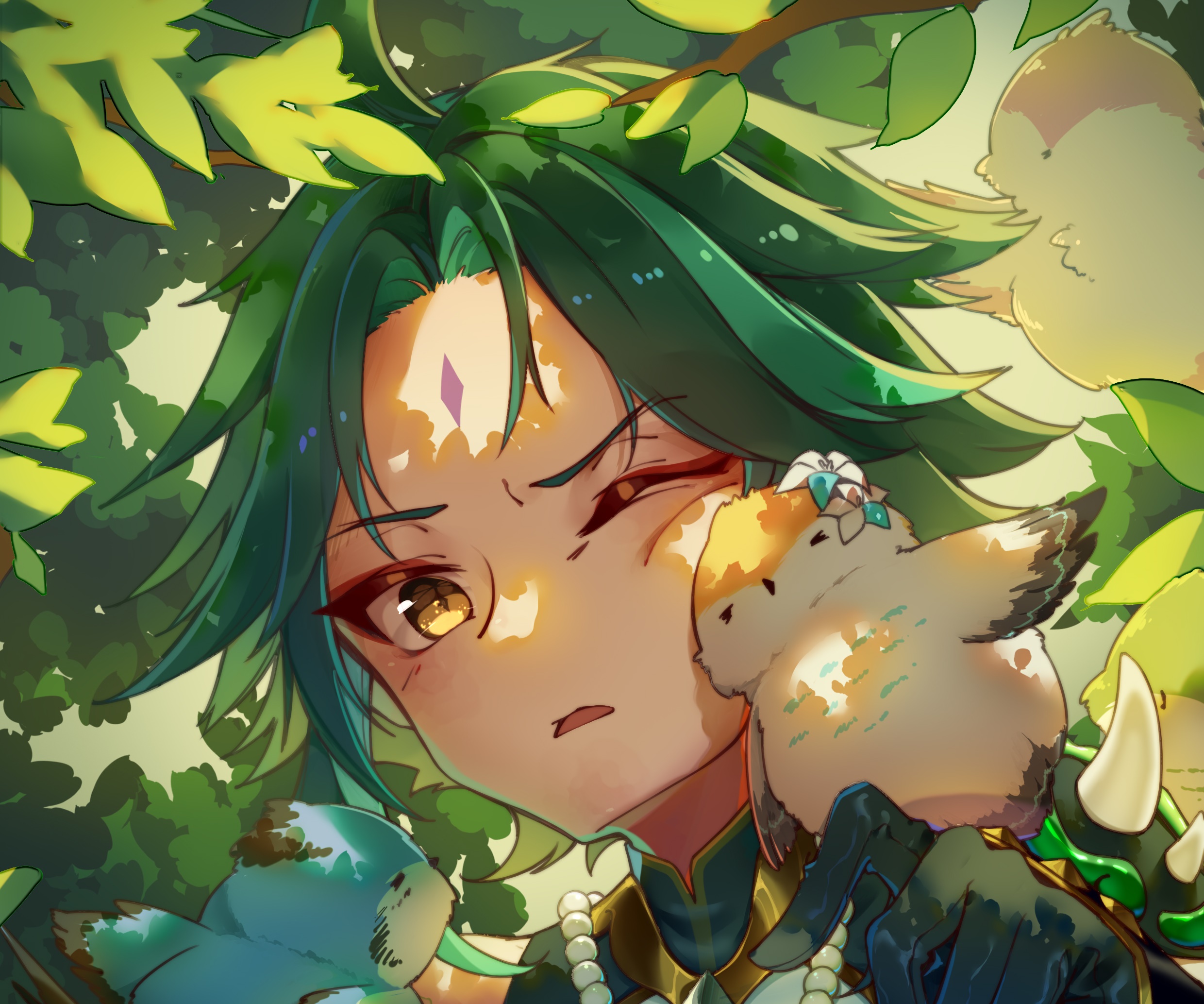 Xiao from Genshin Impact with birds HD Wallpaper
