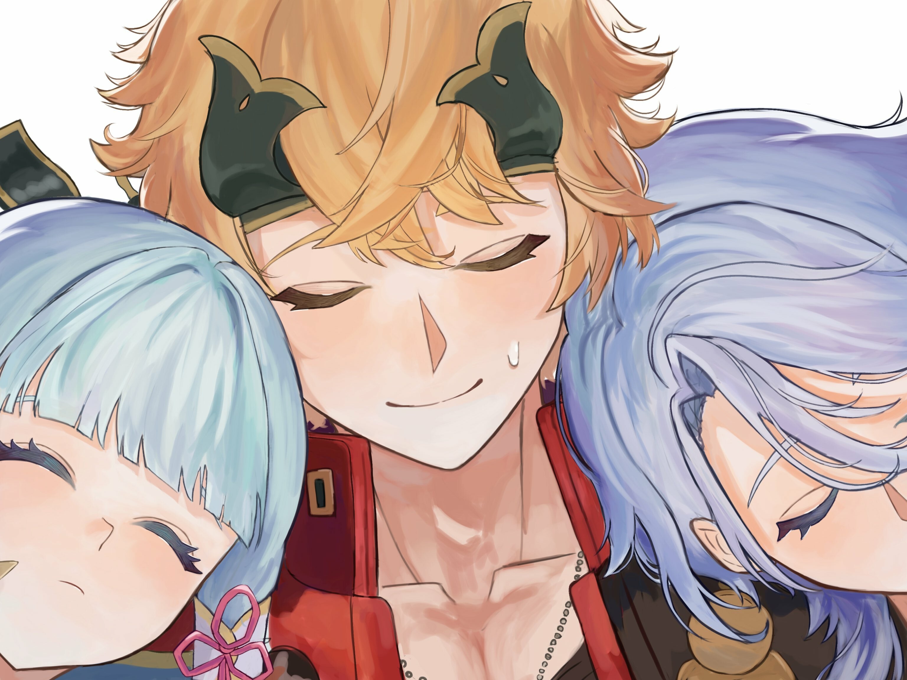 Thoma, Kamisato Ayaka, and Shenhe from Genshin Impact HD Wallpaper