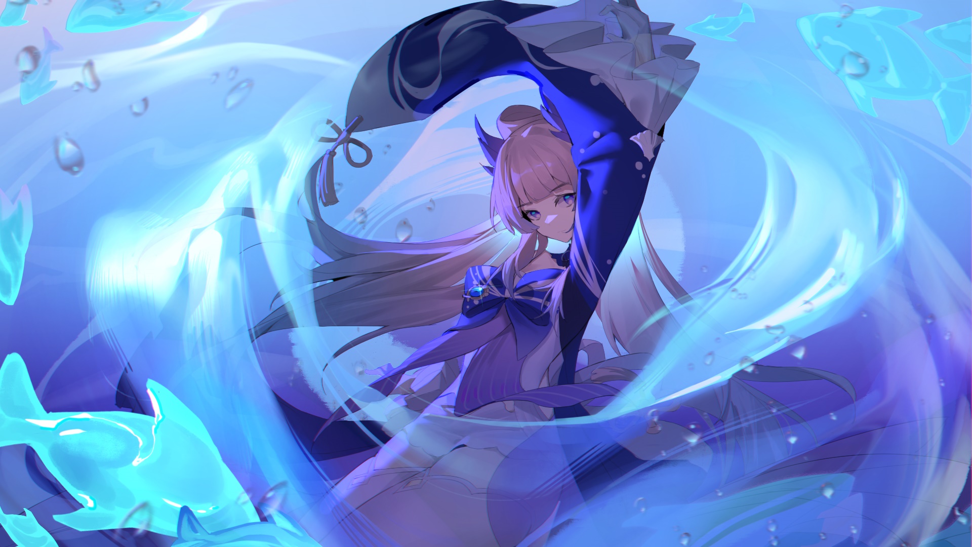 Sangonomiya Kokomi from Genshin Impact HD Wallpaper