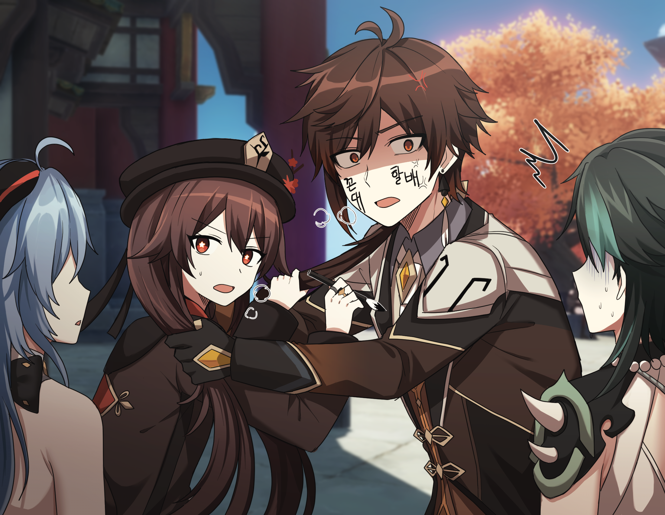 Zhongli and Hu Tao from Genshin Impact HD Wallpaper