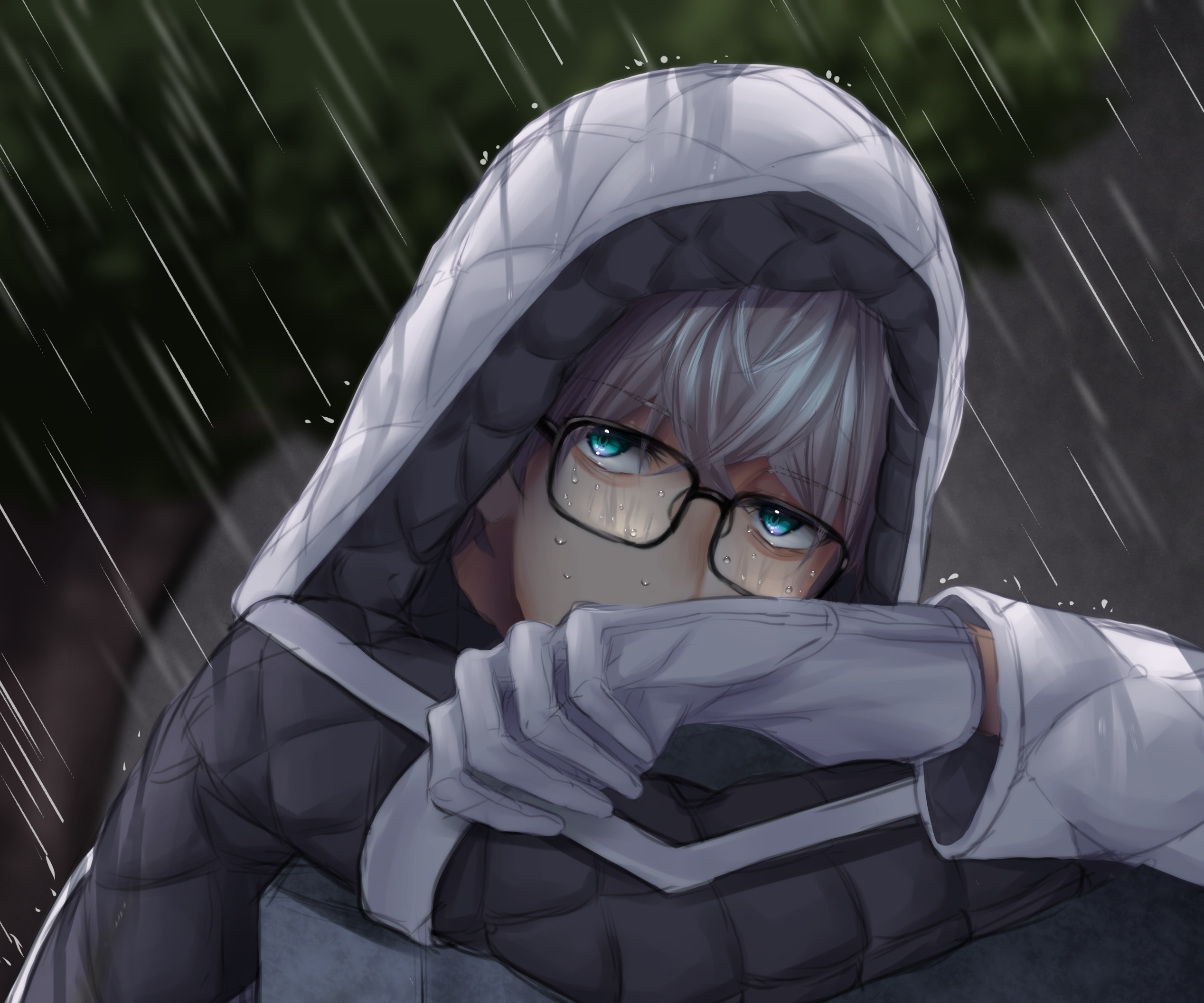 Jacques de Molay from Fate/Grand Order in the rain HD Wallpaper