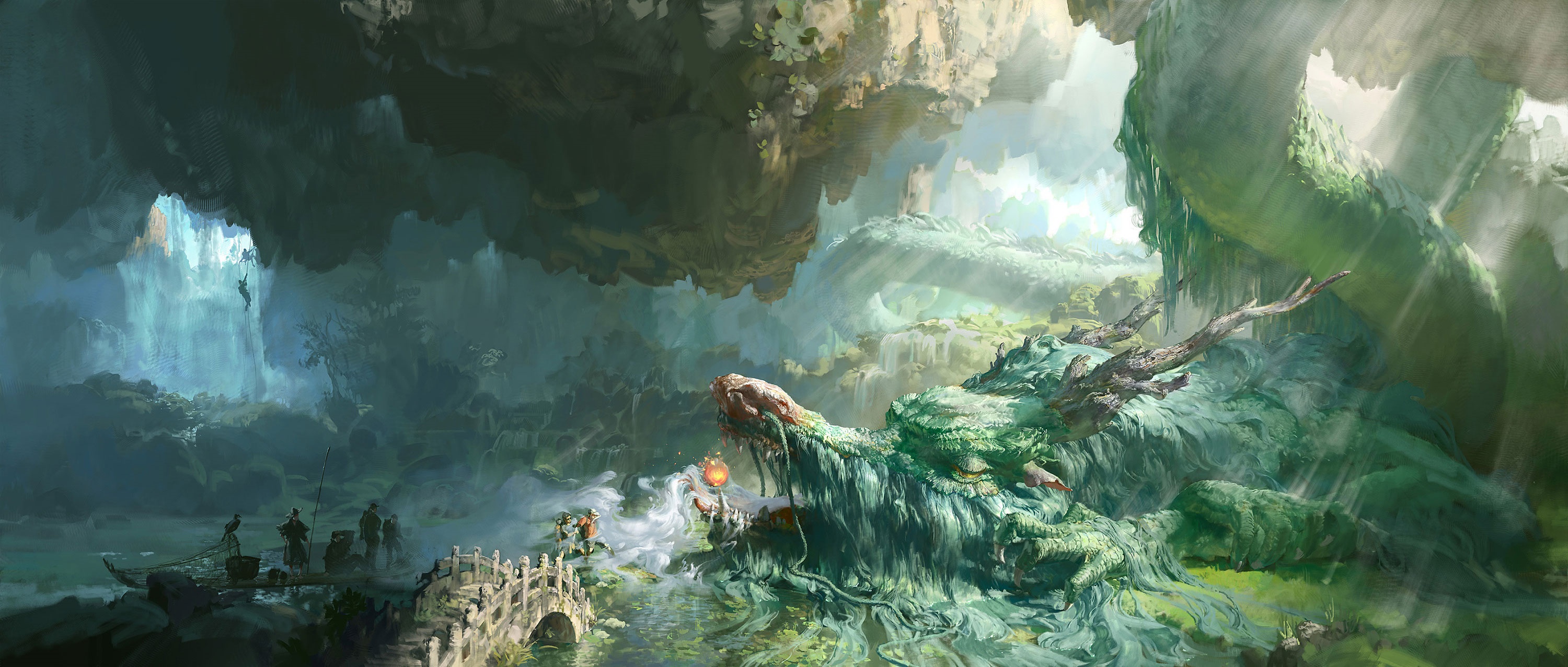 Azure Dragon by Xision Wu HD Wallpaper