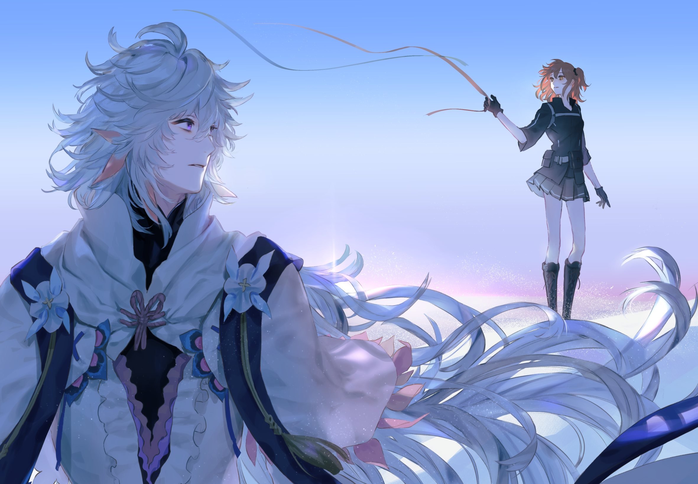 Merlin and Gudako from Fate/Grand Order HD Wallpaper