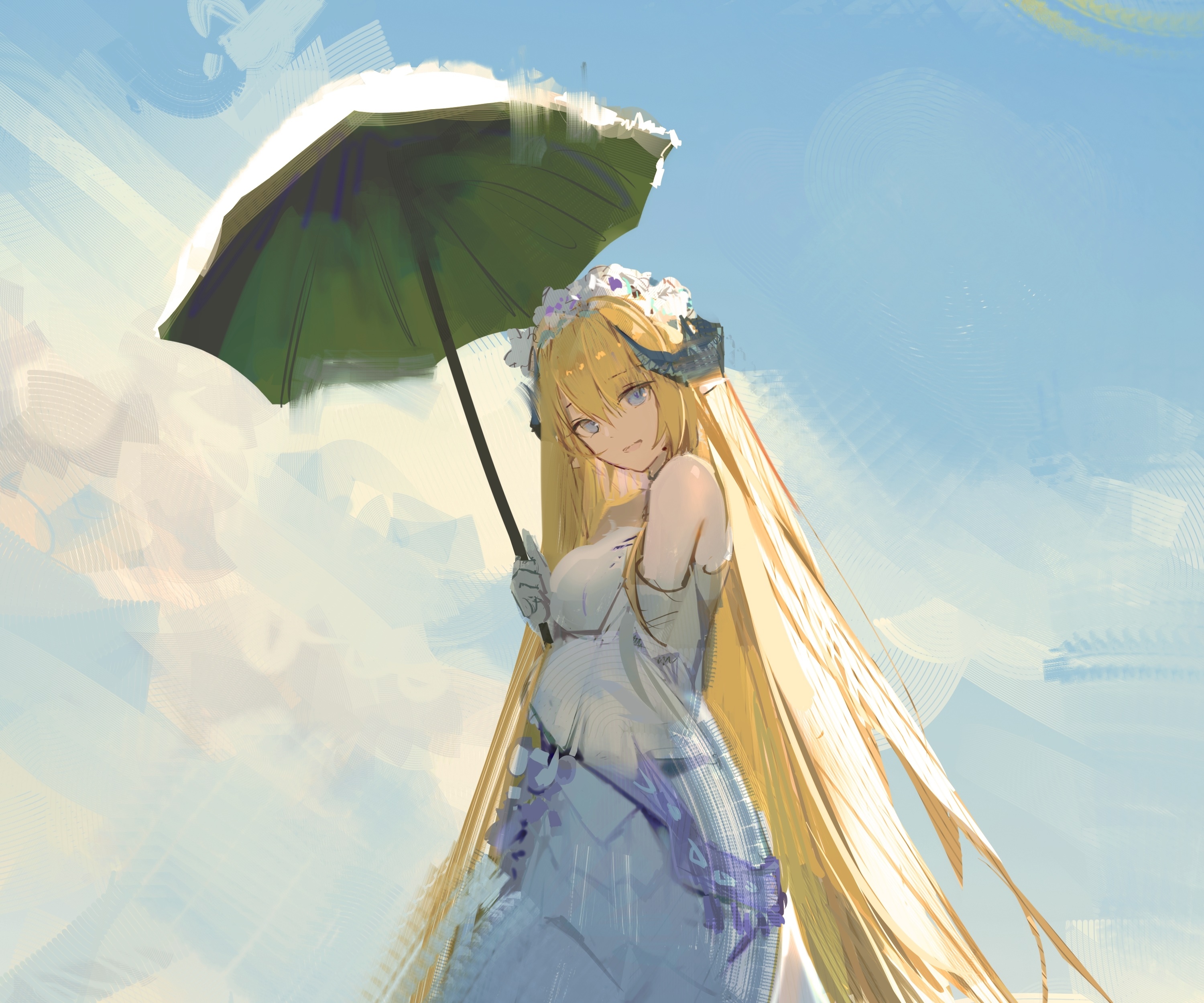 Saileach from Arknights holding a parasol HD Wallpaper